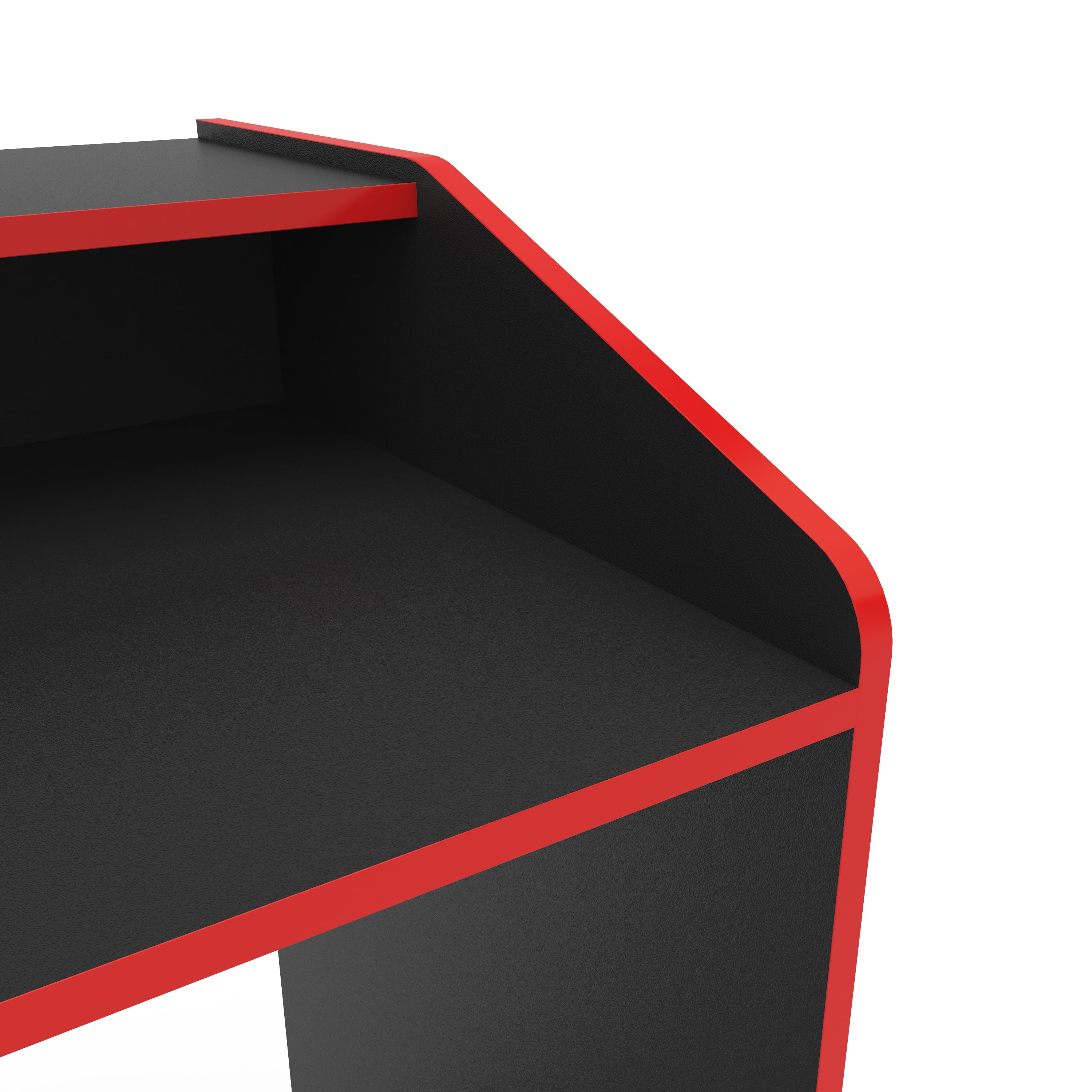 Polifurniture Legend 45.5 in. Computer Gaming Desk with Storage, Black and Red - Image 8