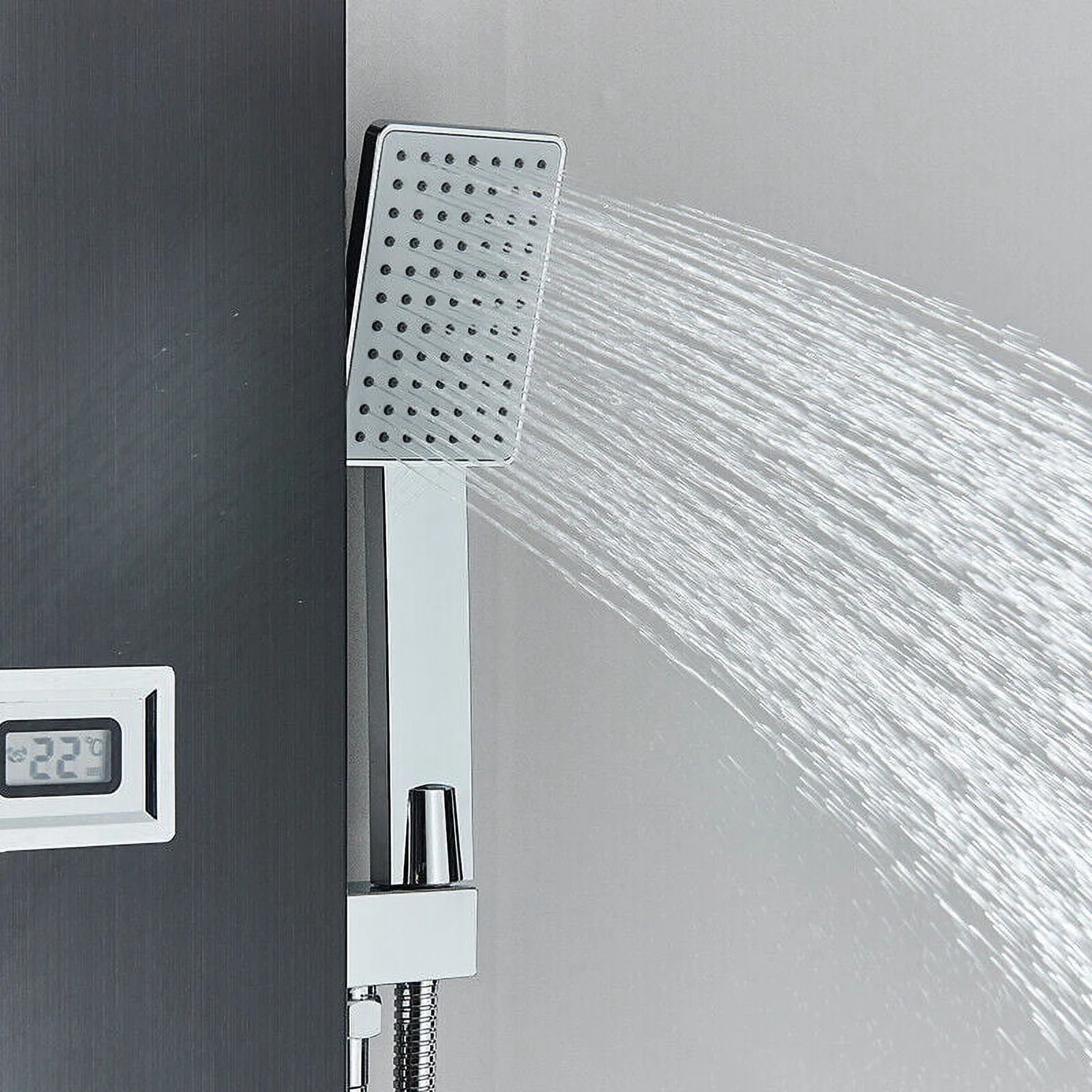 Zovajonia LED Shower Panel Tower System, Multi-Functions Shower Tower, Waterfall Showerhead, Shower Jets, Stainless Steel Rain Shower System Oil Rubbed Bronze - Image 12