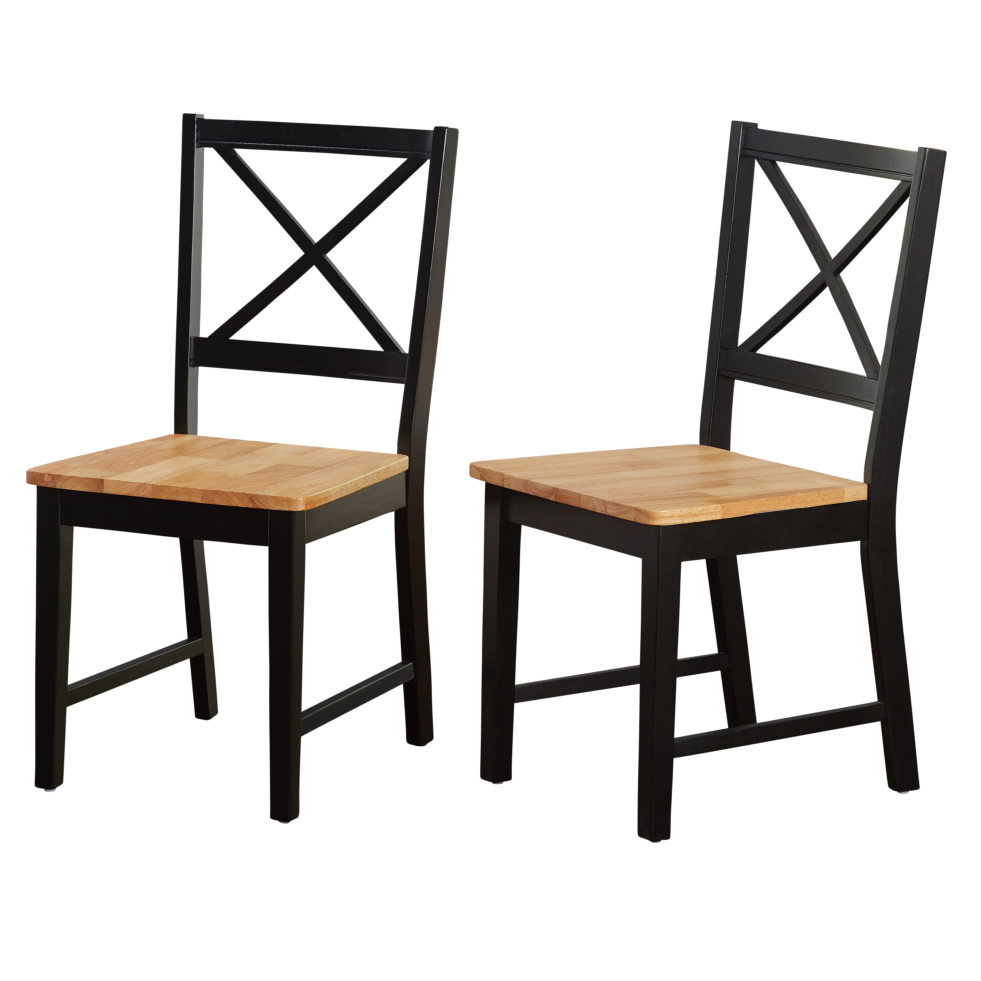 Virginia Round Drop Leaf 5 Piece Dining Set, Black and Natural - Image 3