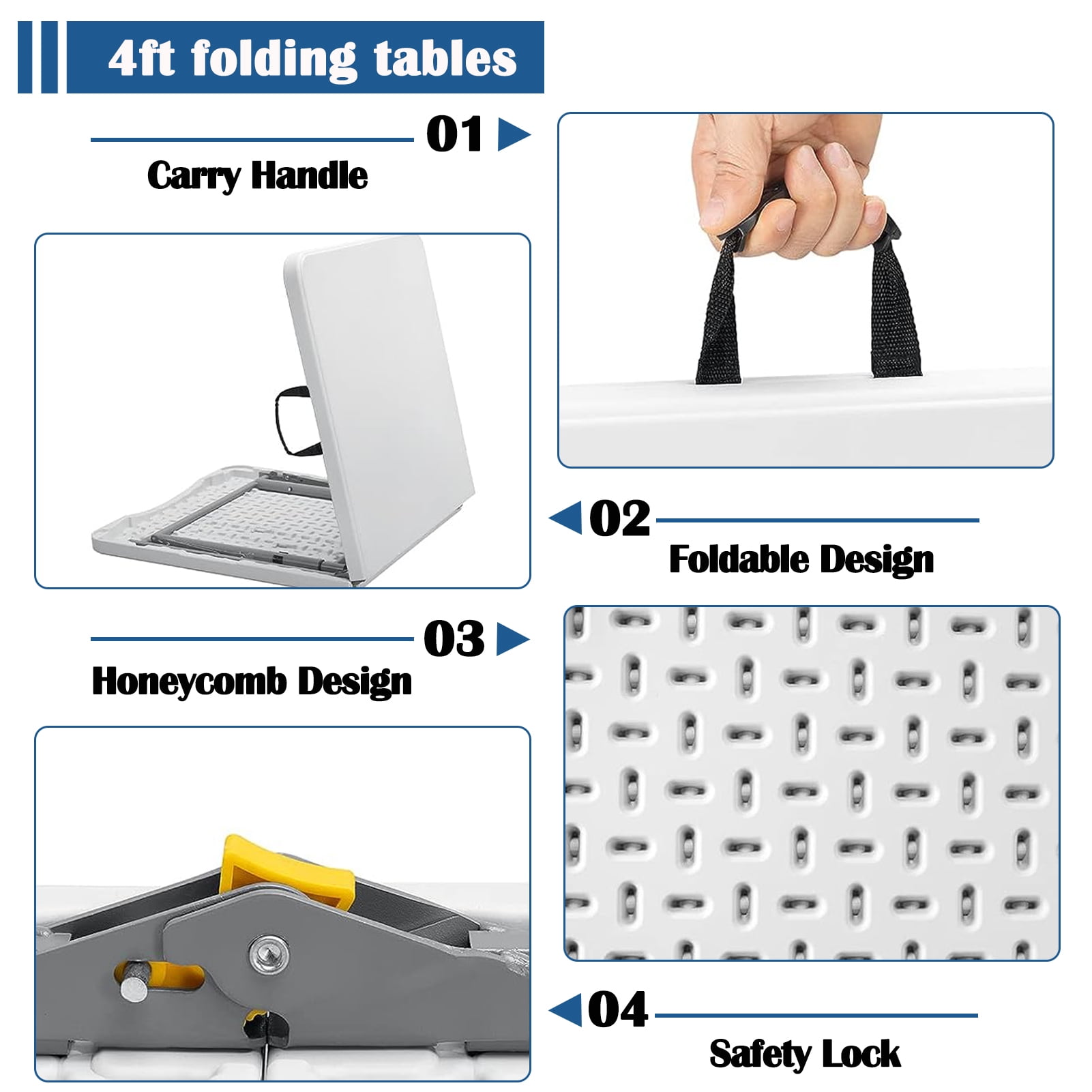 AEDILYS Folding Table, White - Image 6