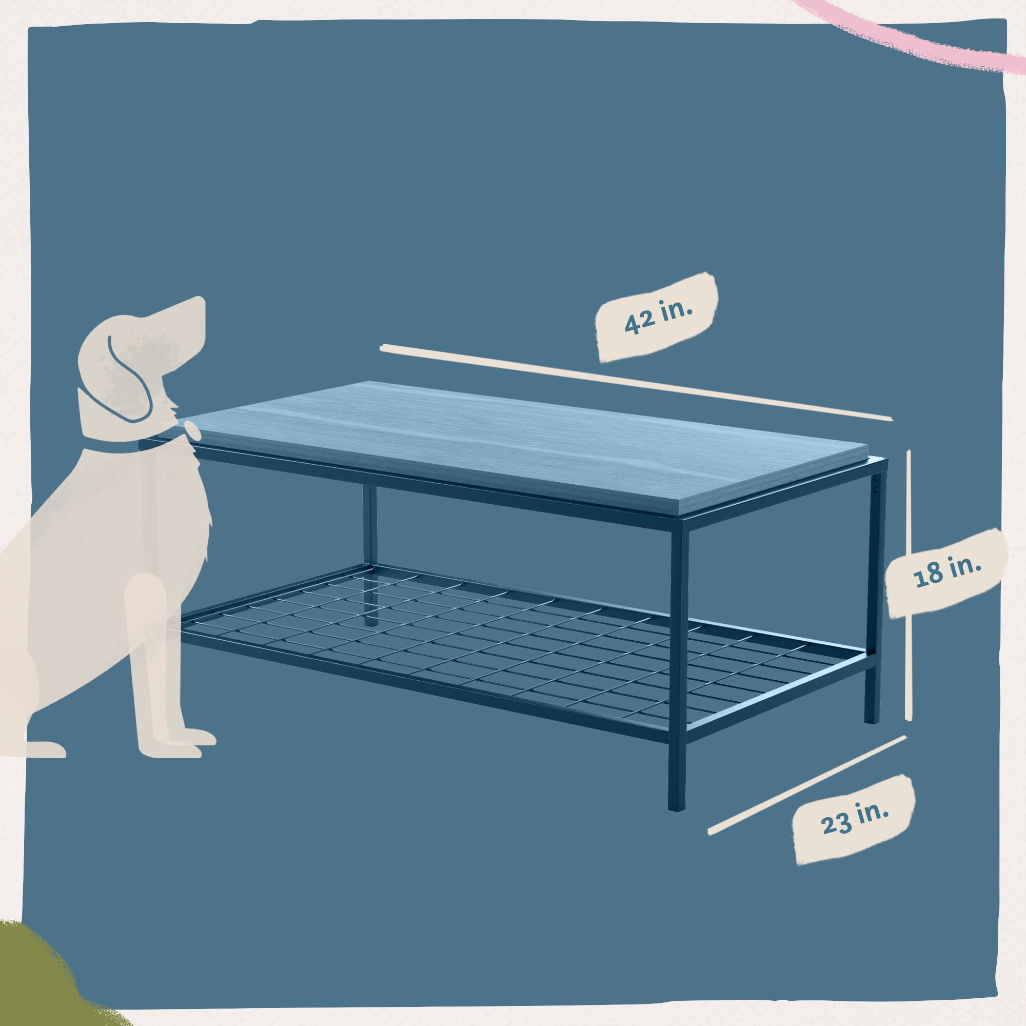 Mayview Collis Industrial Rectangle Wood and Metal Coffee Table, Oak - Image 5