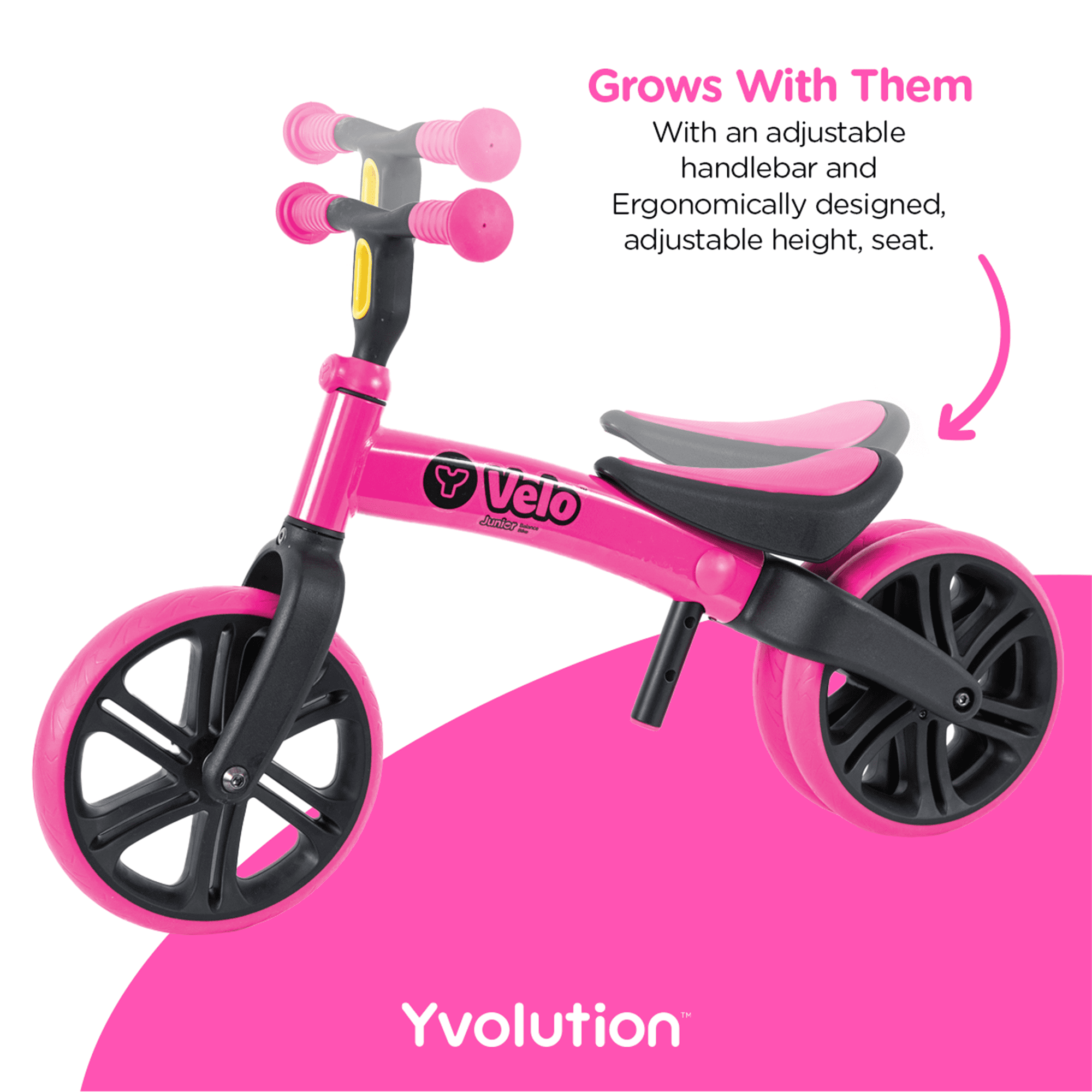 Yvolution Velo Toddler Balance Bike 9'' Wheel (Pink) Girls, 18 Months to 3 Years Old - Image 4