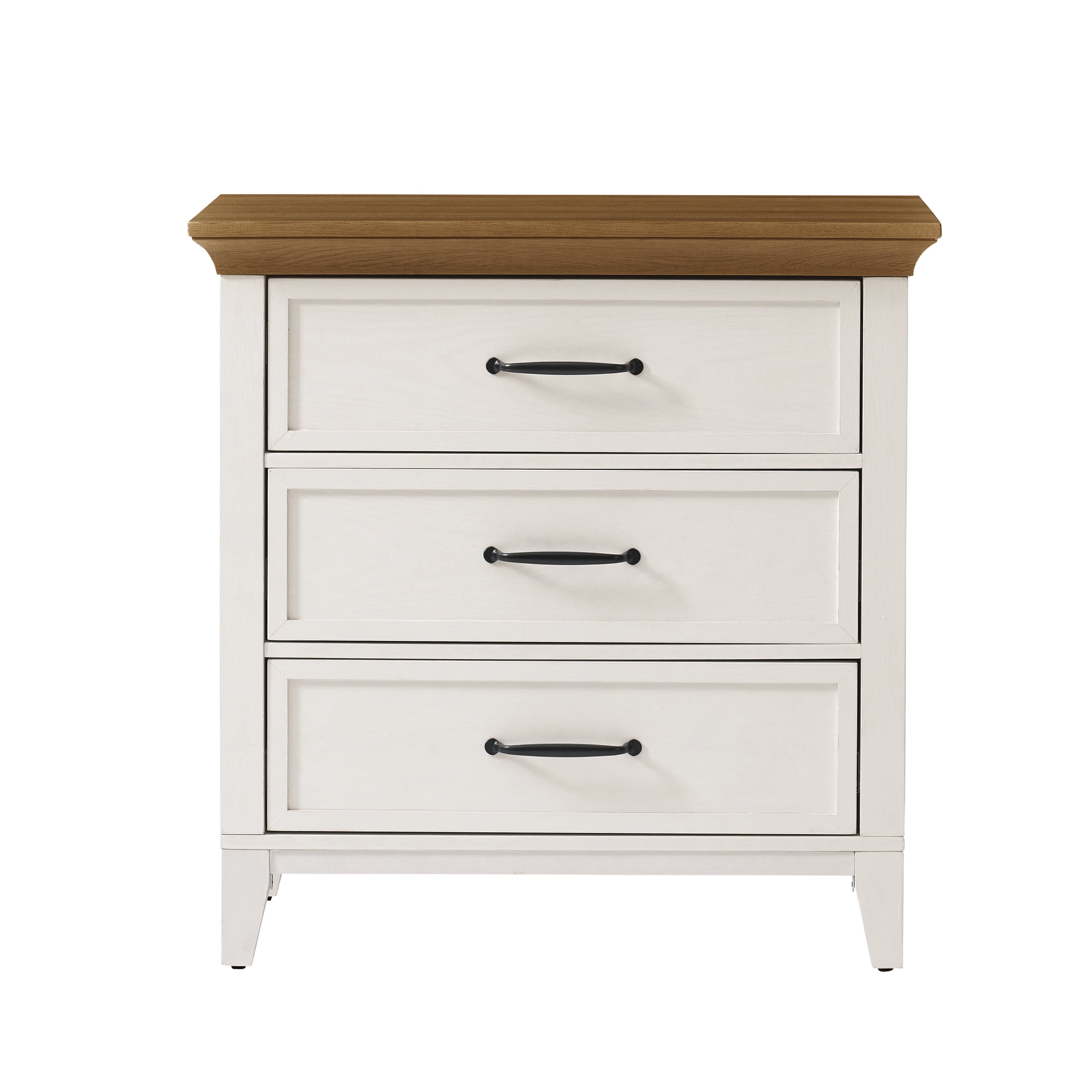 Better Homes & Gardens Canton 3-Drawer Nightstand, Textured White and Light Honey - Image 5