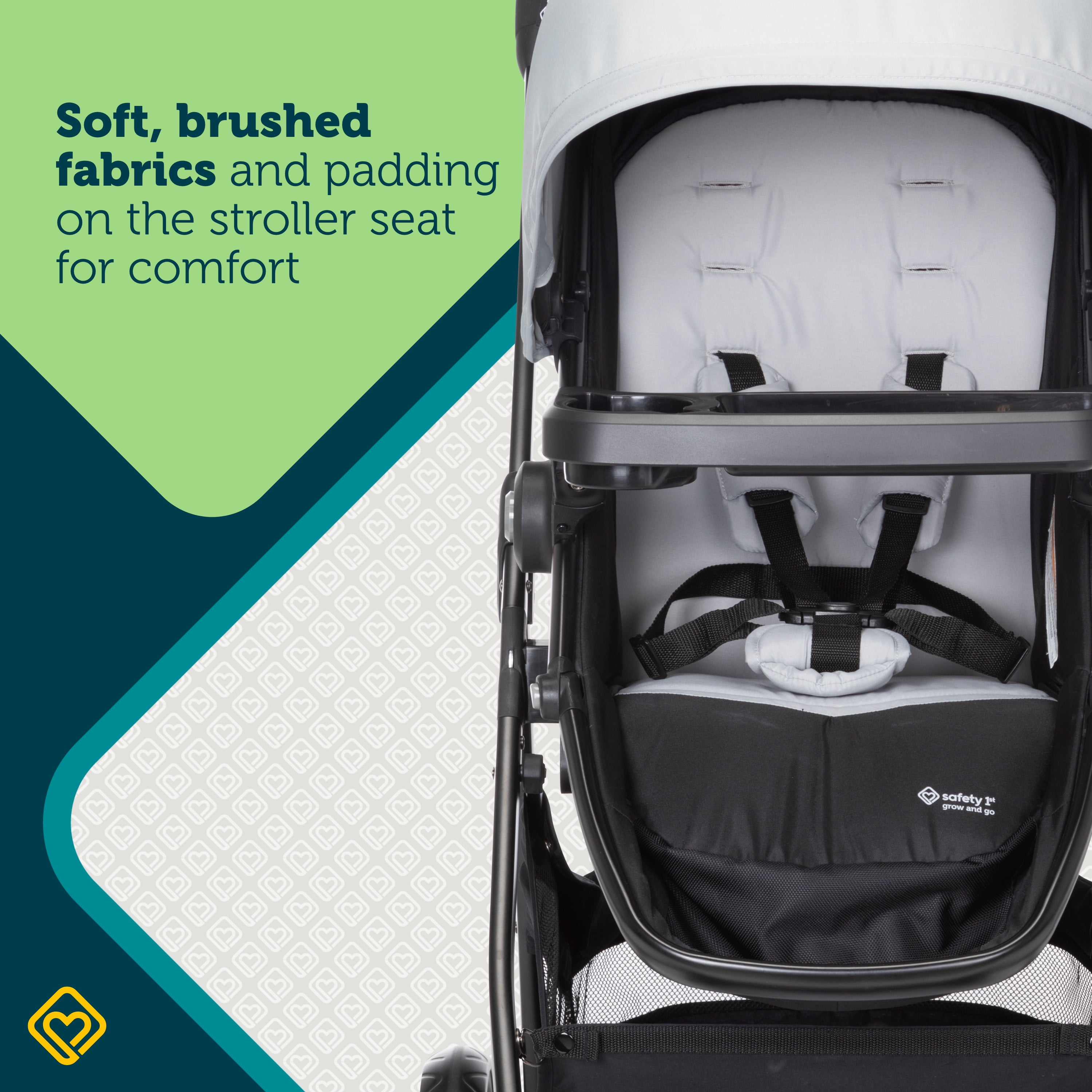 Safety 1st Grow and Go Sprint Modular Travel System Stroller with Rear-Facing Infant Car Seat, Whisper Grey, Toddler, Unisex - Image 6