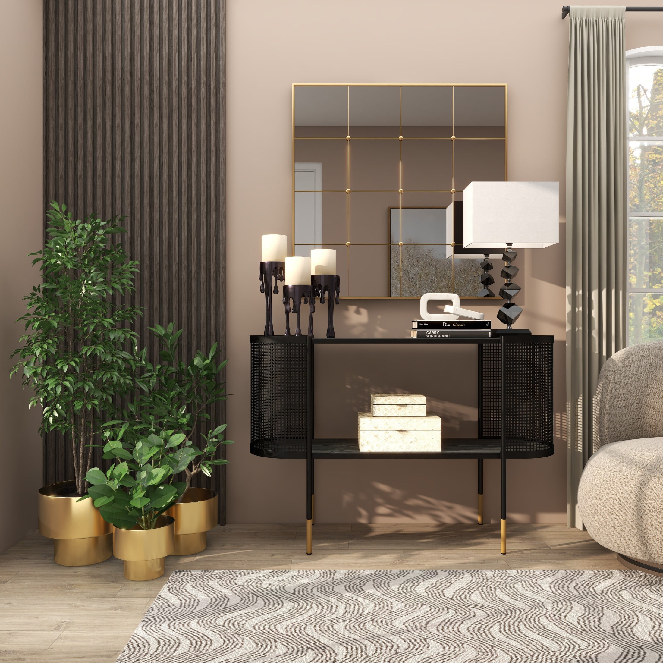 DecMode 7", 8", 10"H Brushed Gold Metal Planter (3 Count) - Image 9