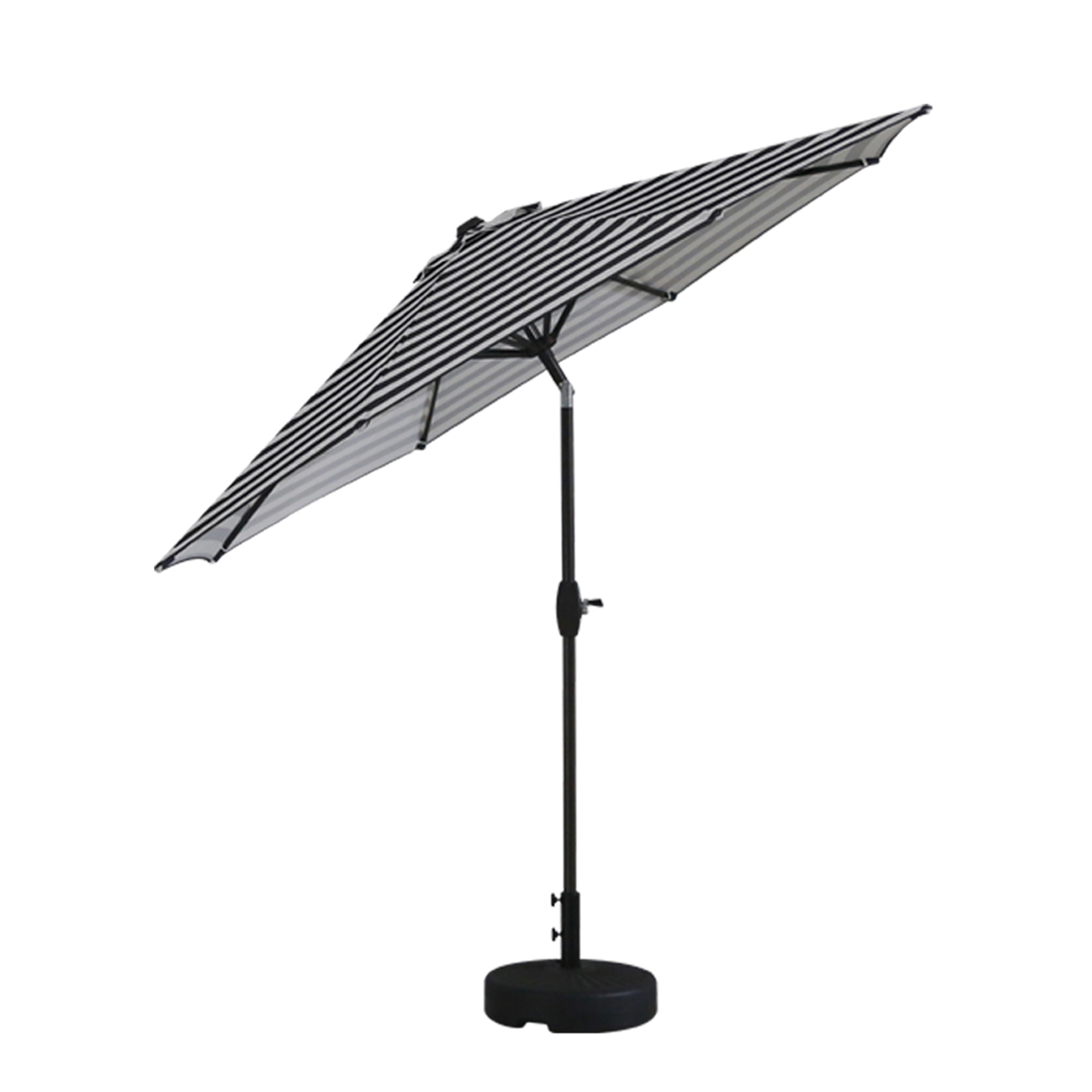Westin Outdoor 9 Ft Patio Market Umbrella with Tilt & Crank, Black/White Stripe - Image 5