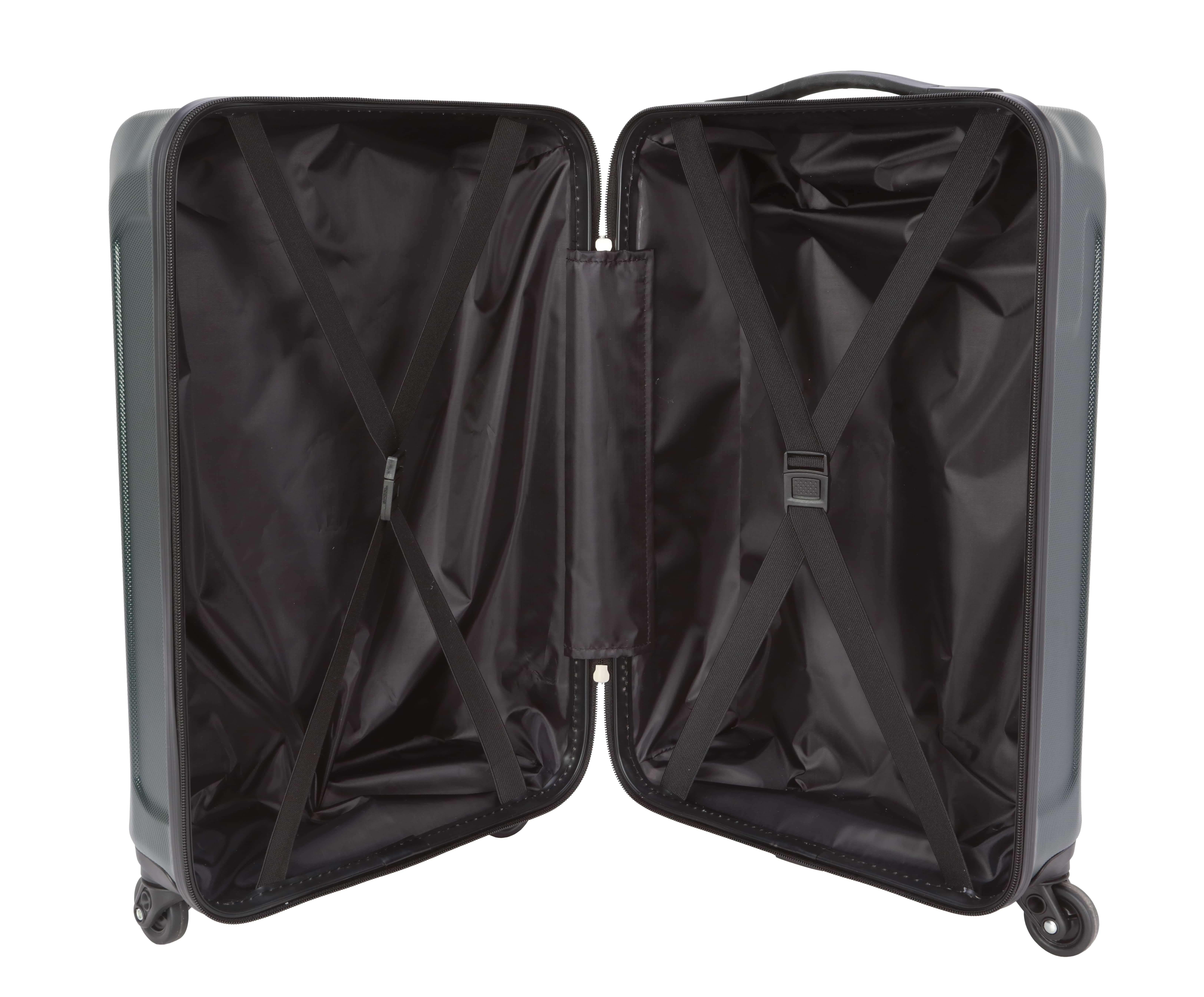 Moda ABS Hard Side 3 Piece Luggage Set, Includes 28-inch and 24-inch Checked and 20-inch Carry-on Luggage, Dark Green - Image 4