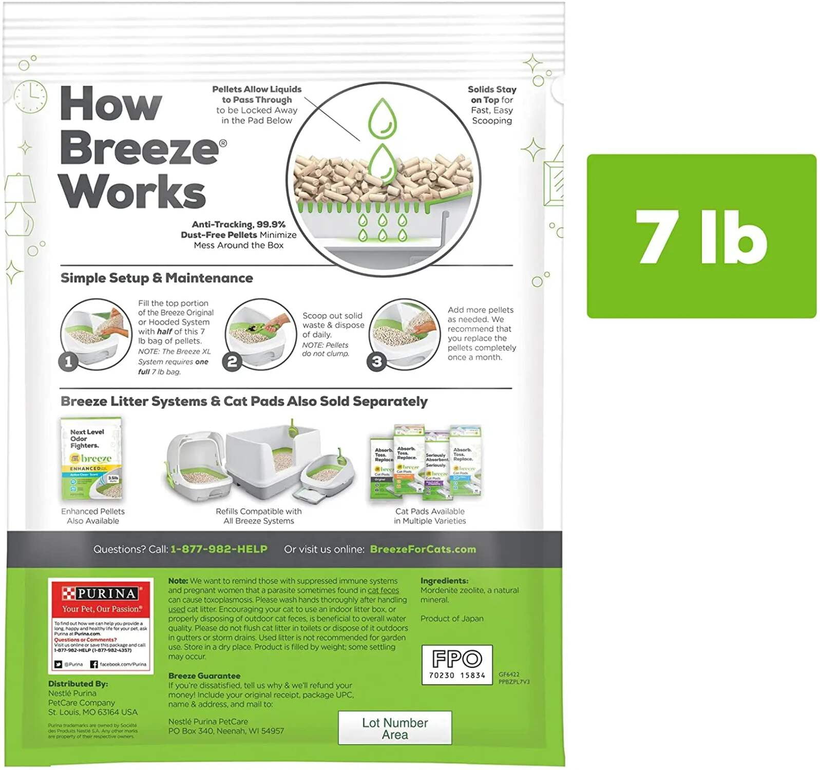 (4 pack) Purina Tidy Cats Breeze Unscented 99.9 Percent Dust Free, Multi Cat, Zeolite Pellet Cat Litter Refill - Image 7