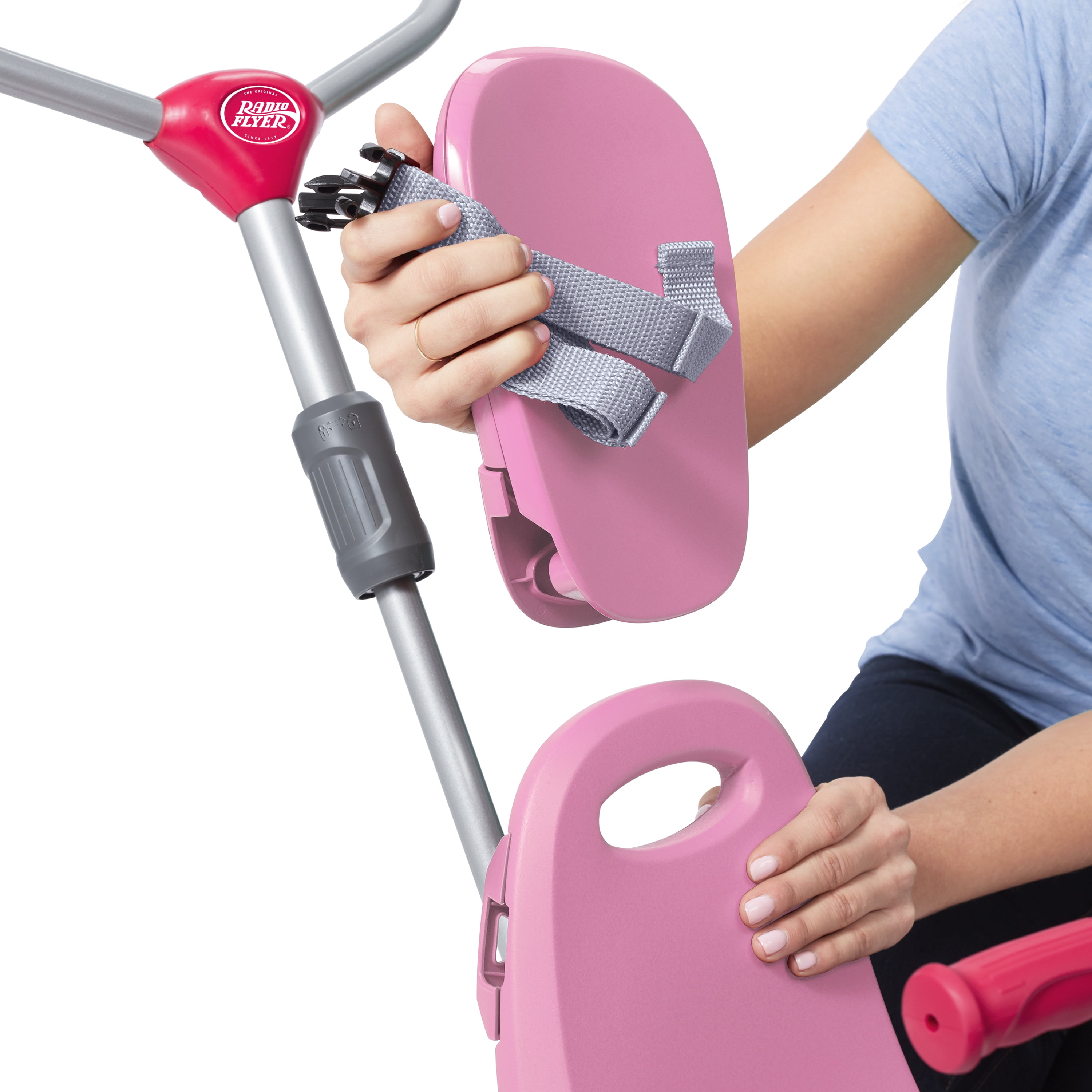 Radio Flyer 4-in-1 Stroll 'N Trike Infant and Toddler Tricycle Stroller, Pink - Image 23