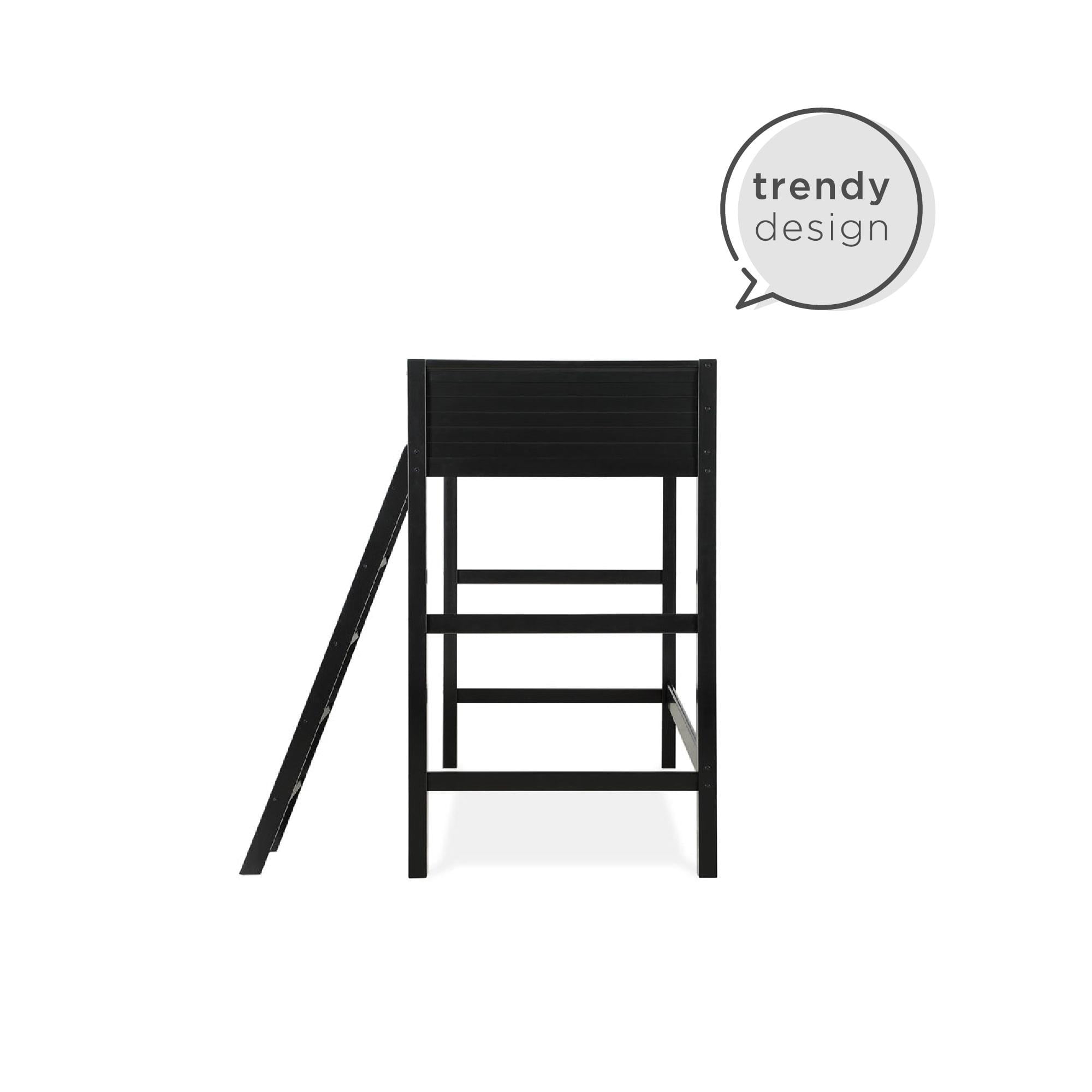 Your Zone Kiarah Twin Loft Bed with Ladder, Black - Image 8