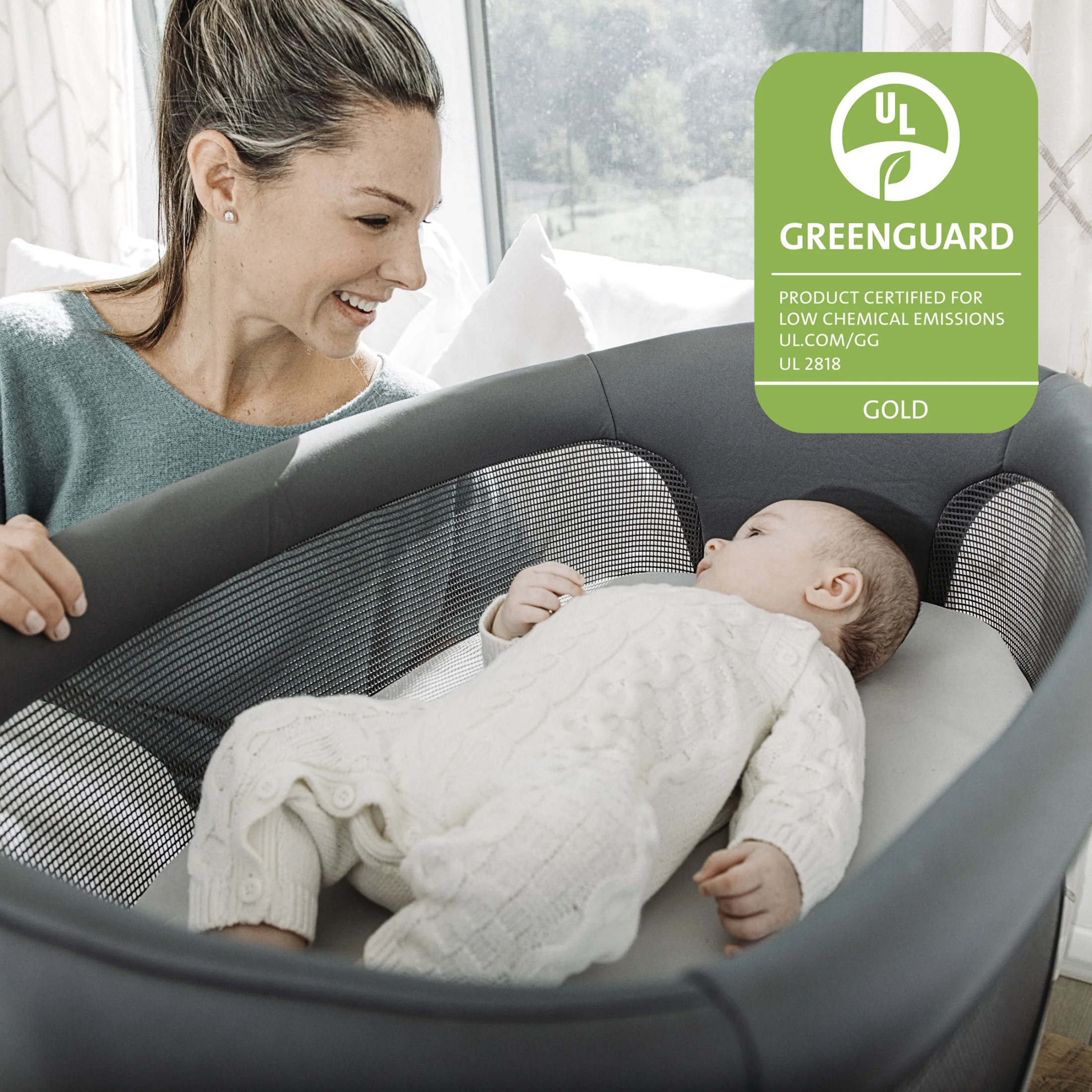 Chicco Close to You SE Portable Bedside Bassinet, Height Adjustable, Mesh Sides - Charcoal (Grey), New - Image 7