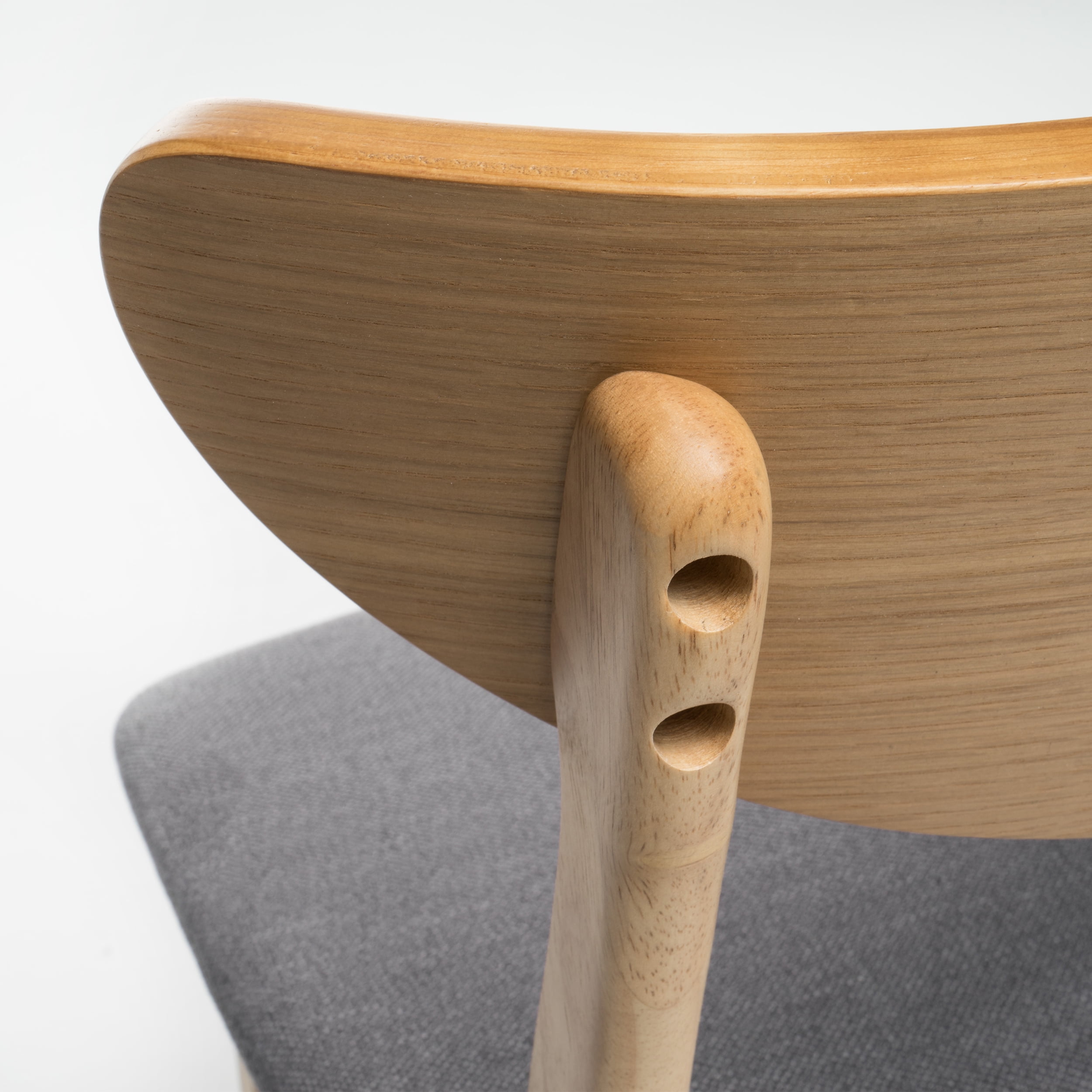 Noble House Gillian Fabric Counter Chair, Set of 2, Dark Grey, Natural Oak - Image 6