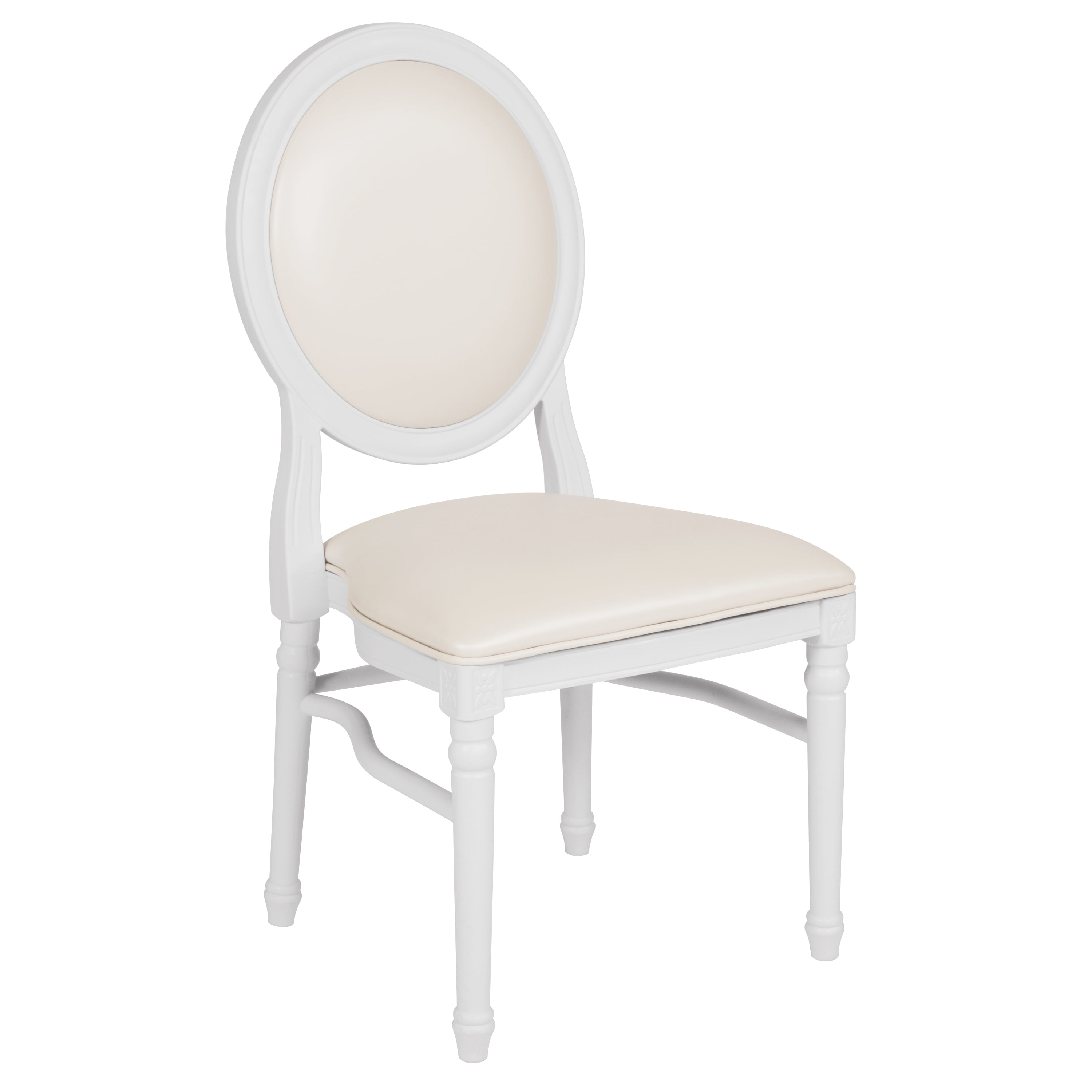 Flash Furniture HERCULES Series 900 lb. Capacity King Louis Chair with White Vinyl Back and Seat and White Frame - Image 8