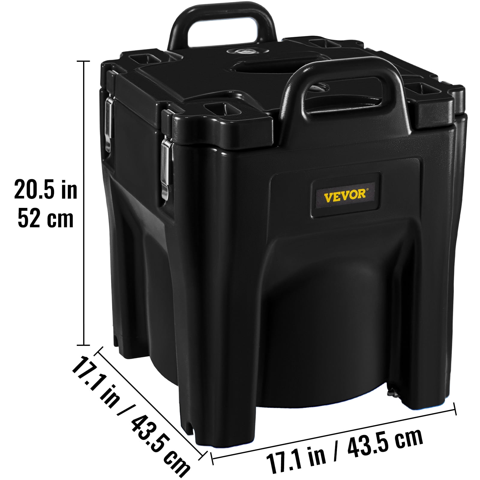 VEVOR Insulated Food Carrier,32Qt Capacity,Stackable Catering Hot Box with Stainless Steel Barrel,Top Load LLDPE Food Warmer with Integral Handles Buckles Stationary Base,for Restaurant Canteen, Black - Image 7