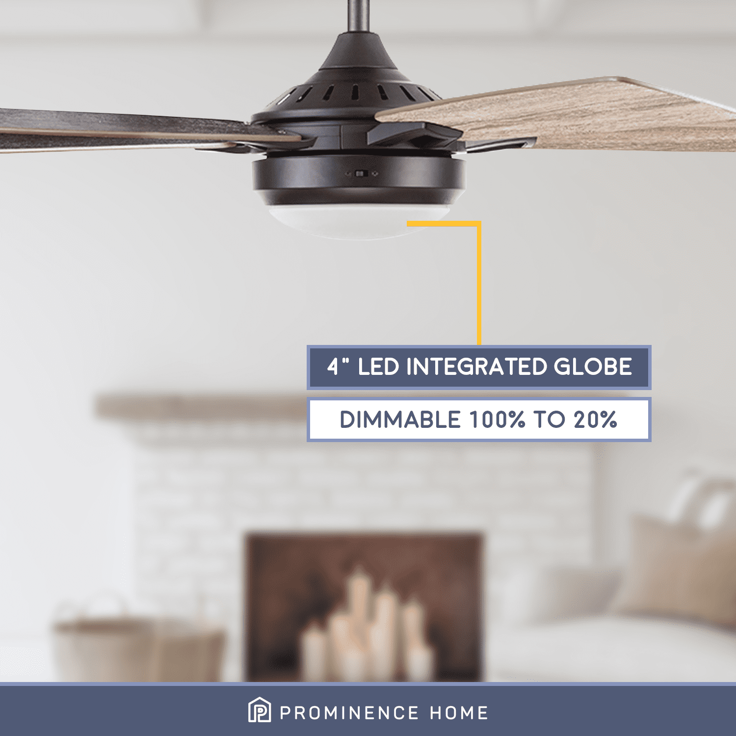 Prominence Home Lorelai 52" Bronze Modern Ceiling Fan with 5 Blades, Integrated LED Light Kit & Smart Remote - Image 3