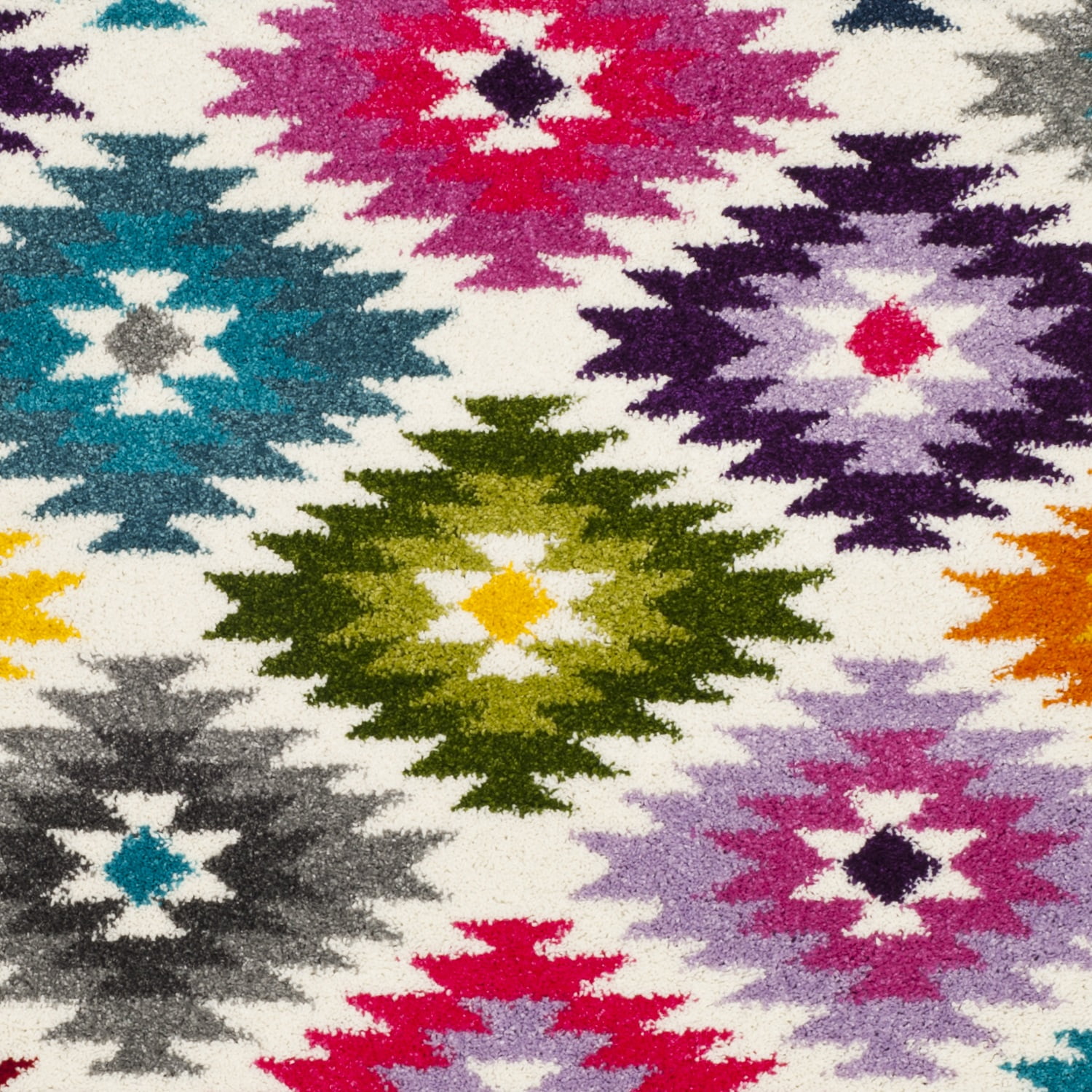 Safavieh FIESTA SHAG, CREAM / MULTI, 5'-1" X 7'-6", Area Rug, FSG374A-5 - Image 5