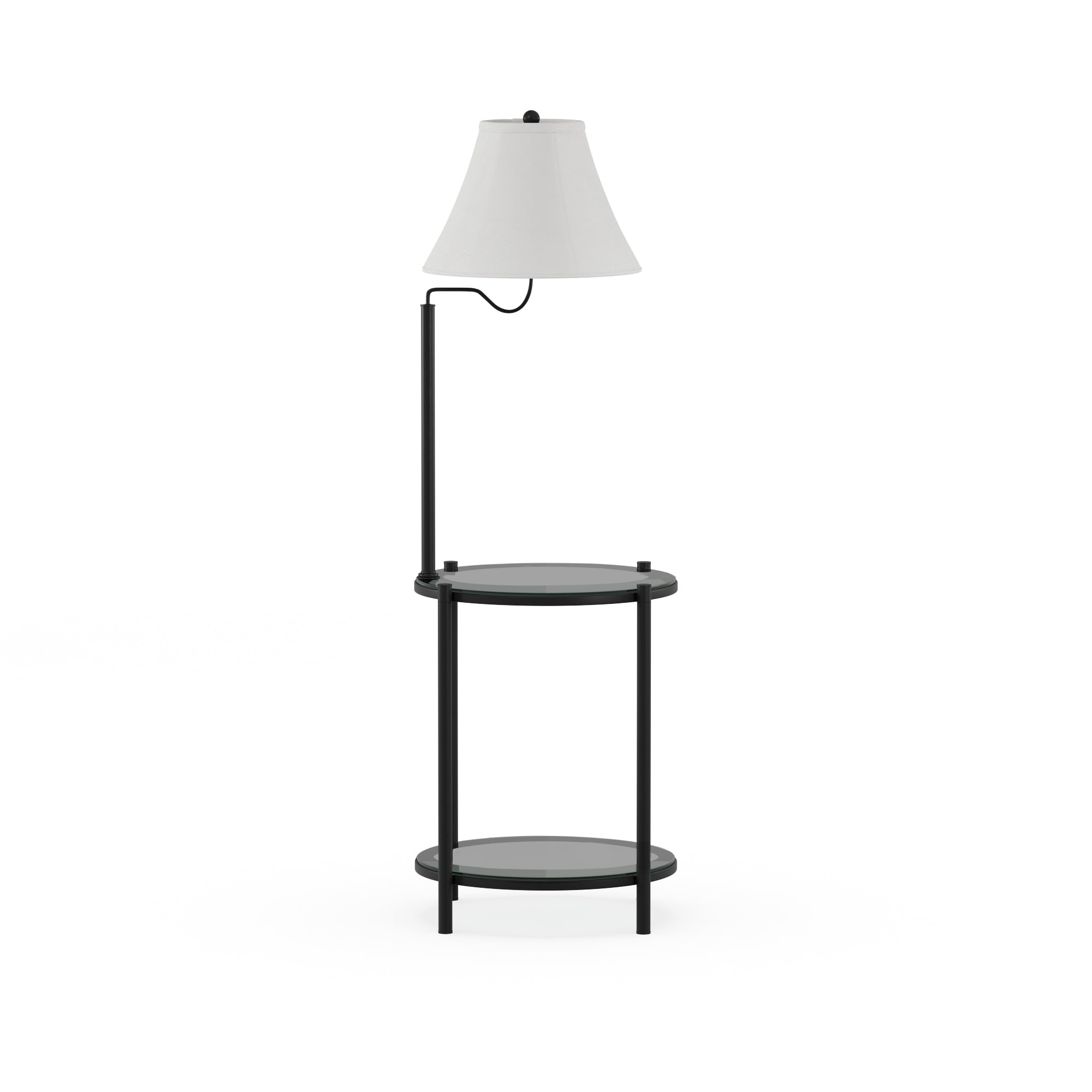Mainstays Glass End Table Floor Lamp, Matte Black - Image 7