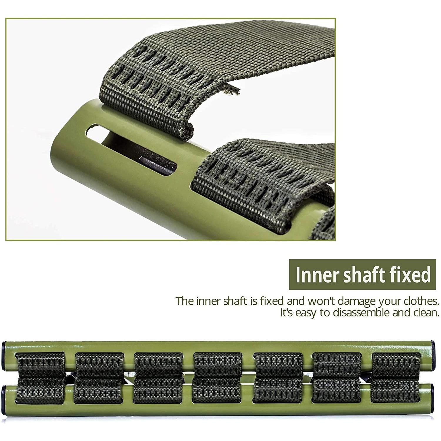 2pcs Folding Camping Stools, Heavy Duty Metal Portable Chair with Breathable Nylon Seat Anti-Slid Leg Cover for Outdoor Walking Hiking Fishing Gardening Bathroom Stool, Green 13.9x14.3x17.8inch - Image 2