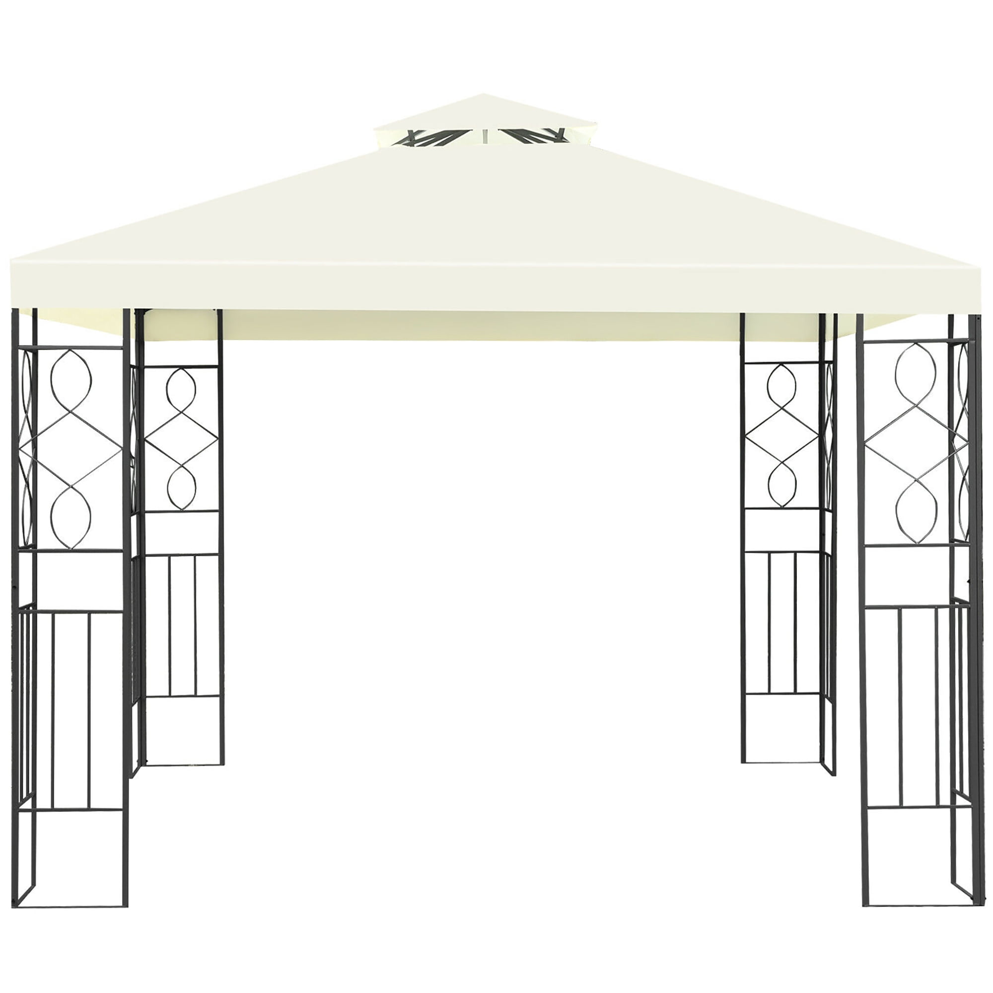 Costway 2 Tier 10'x10' Patio Gazebo Canopy Tent Steel Frame Shelter Awning - Image 10