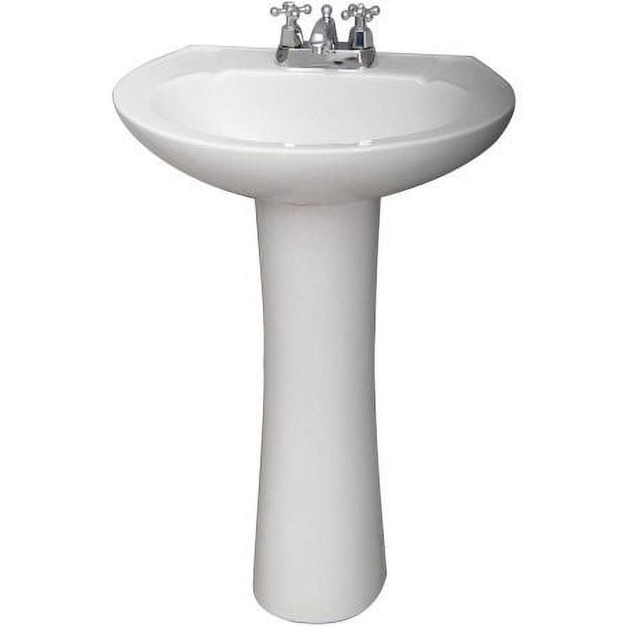 Decor Plumbing Doncaster 18" Pedestal Lavatory Sink, White - Image 2