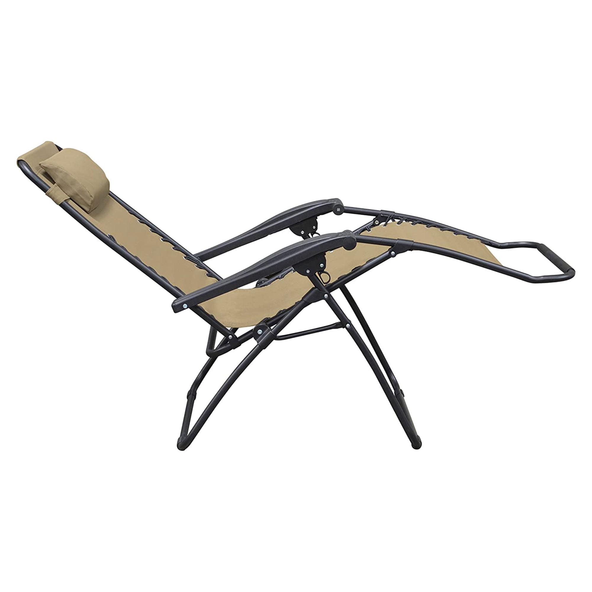 Caravan Sports Zero Gravity Outdoor Folding Patio Lounge Chair, Beige - Image 6