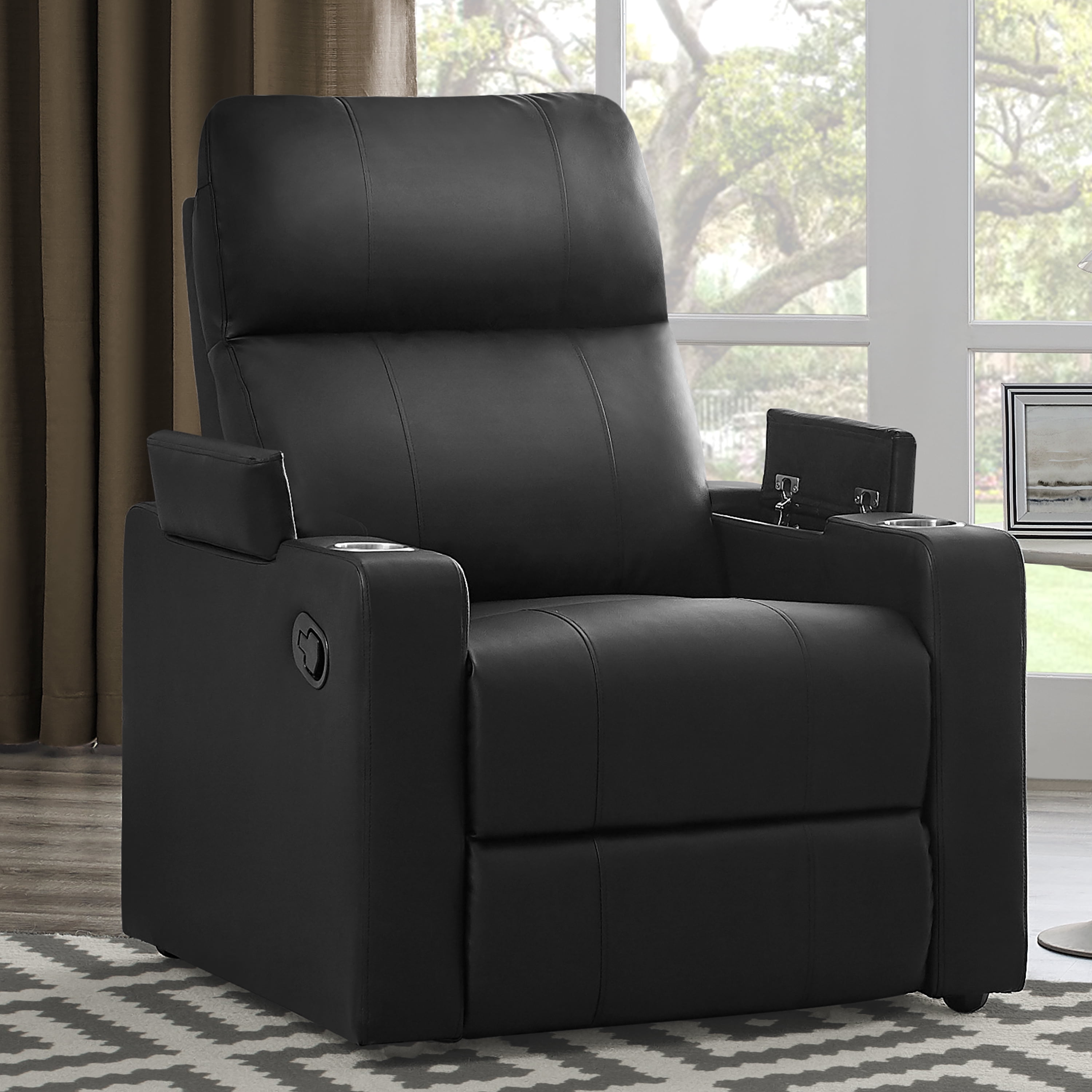 Mainstays Home Theater Recliner with USB charging ports, Faux Leather, Multiple Finishes - Image 6