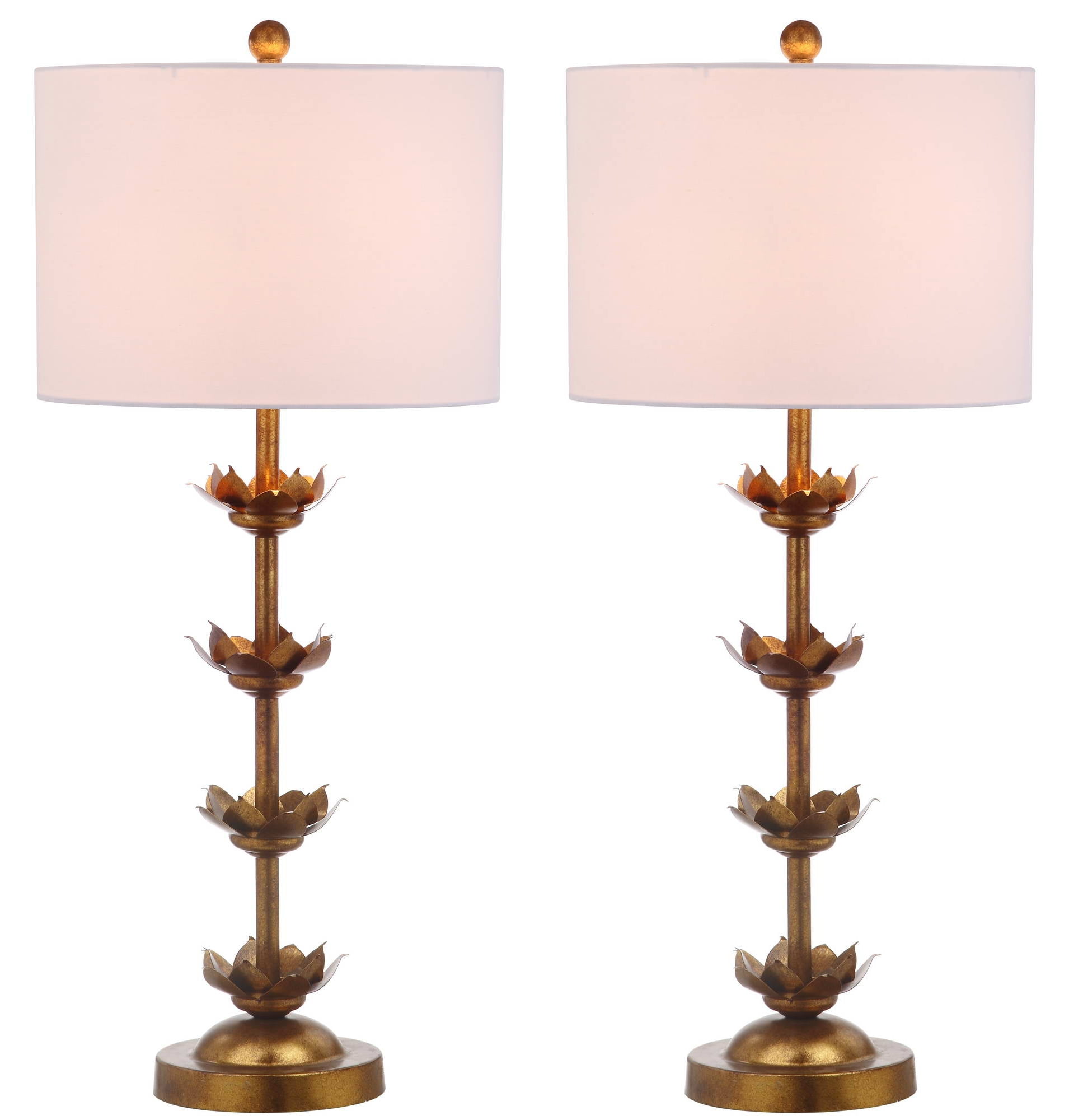 Safavieh Lani Leaf 32 in. H Table Lamp, Antique Gold, Set of 2 - Image 3