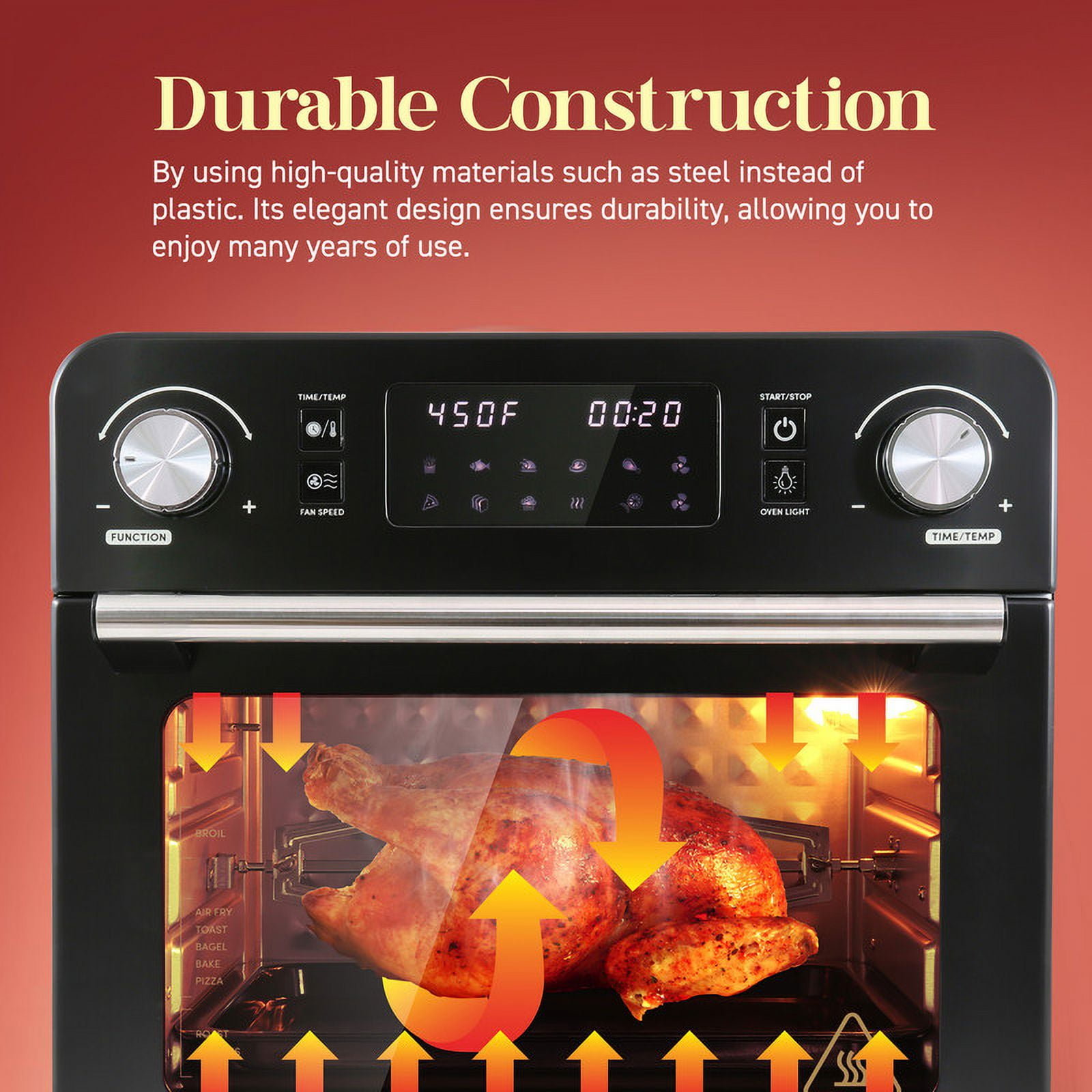 Elite Cuisine 23L Air Fryer Oven with Digital Controls - Image 6