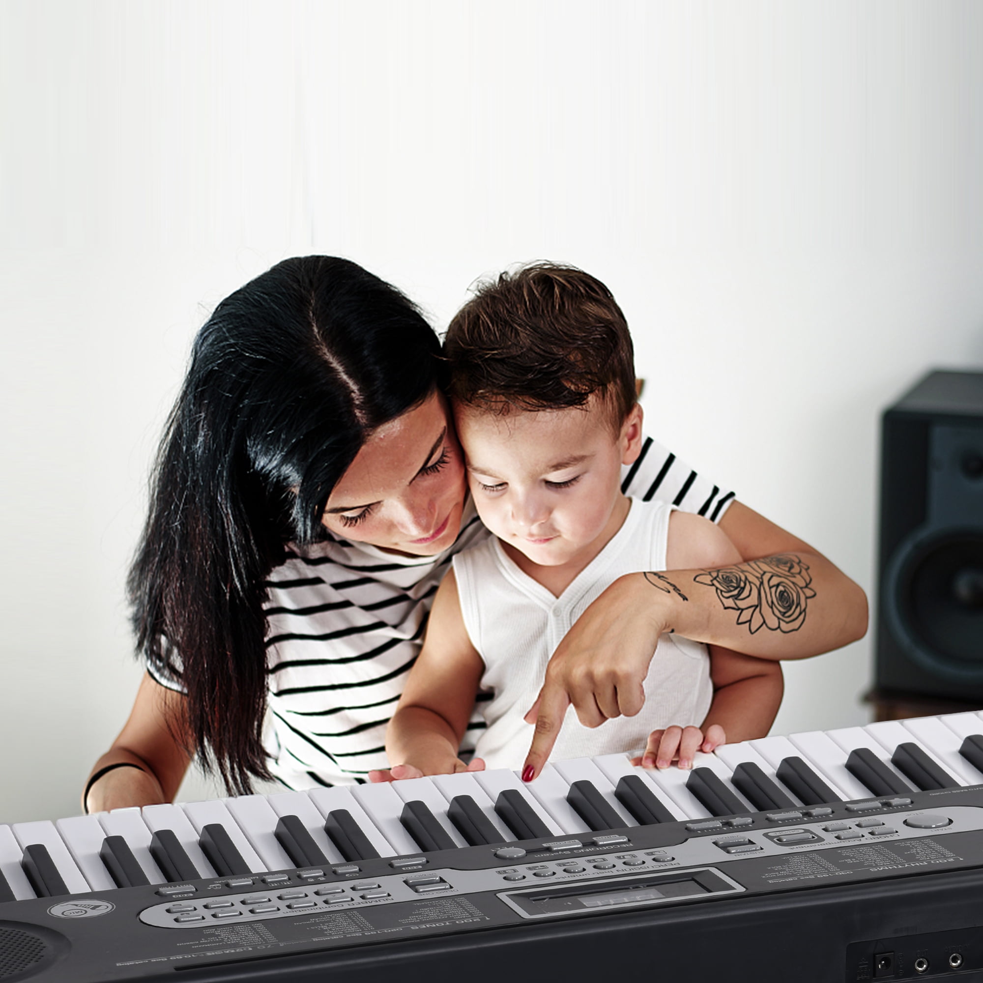 YouYeap 61 Key Portable Electric Piano Keyboard Set with Headphone, Stand, Stool and Power Supply - Image 8