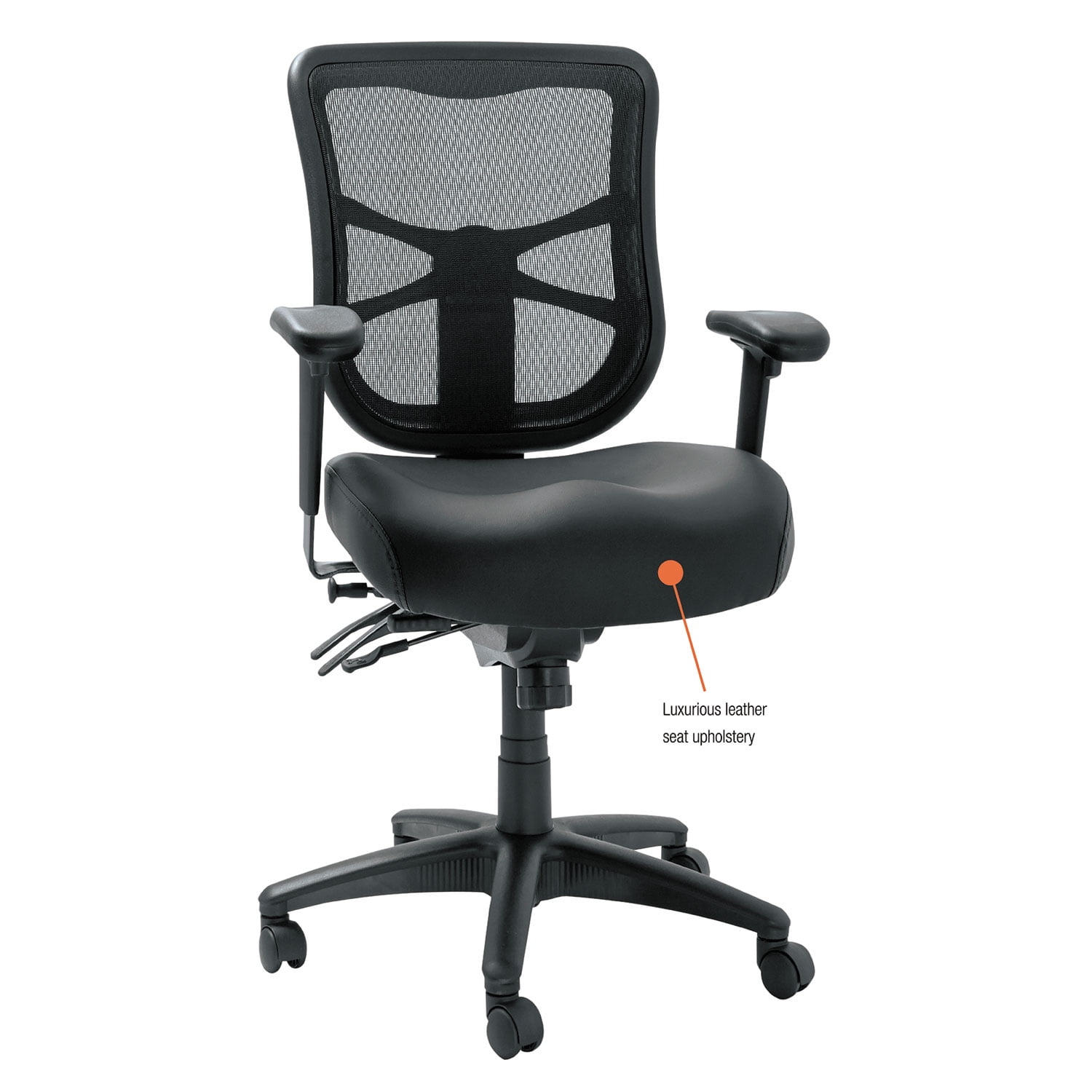 Alera Elusion Series Mesh Mid-Back Multifunction Chair, 17.7" to 21.4" Seat Height, Black - Image 10