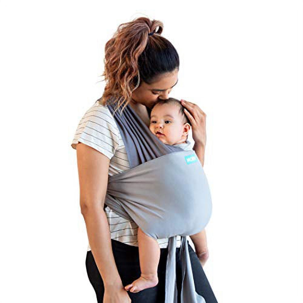 Moby Wrap Easy-Wrap Carrier, Hands-Free Baby Carrier for Newborns, 2-Position, Smoked Pearl - Image 9