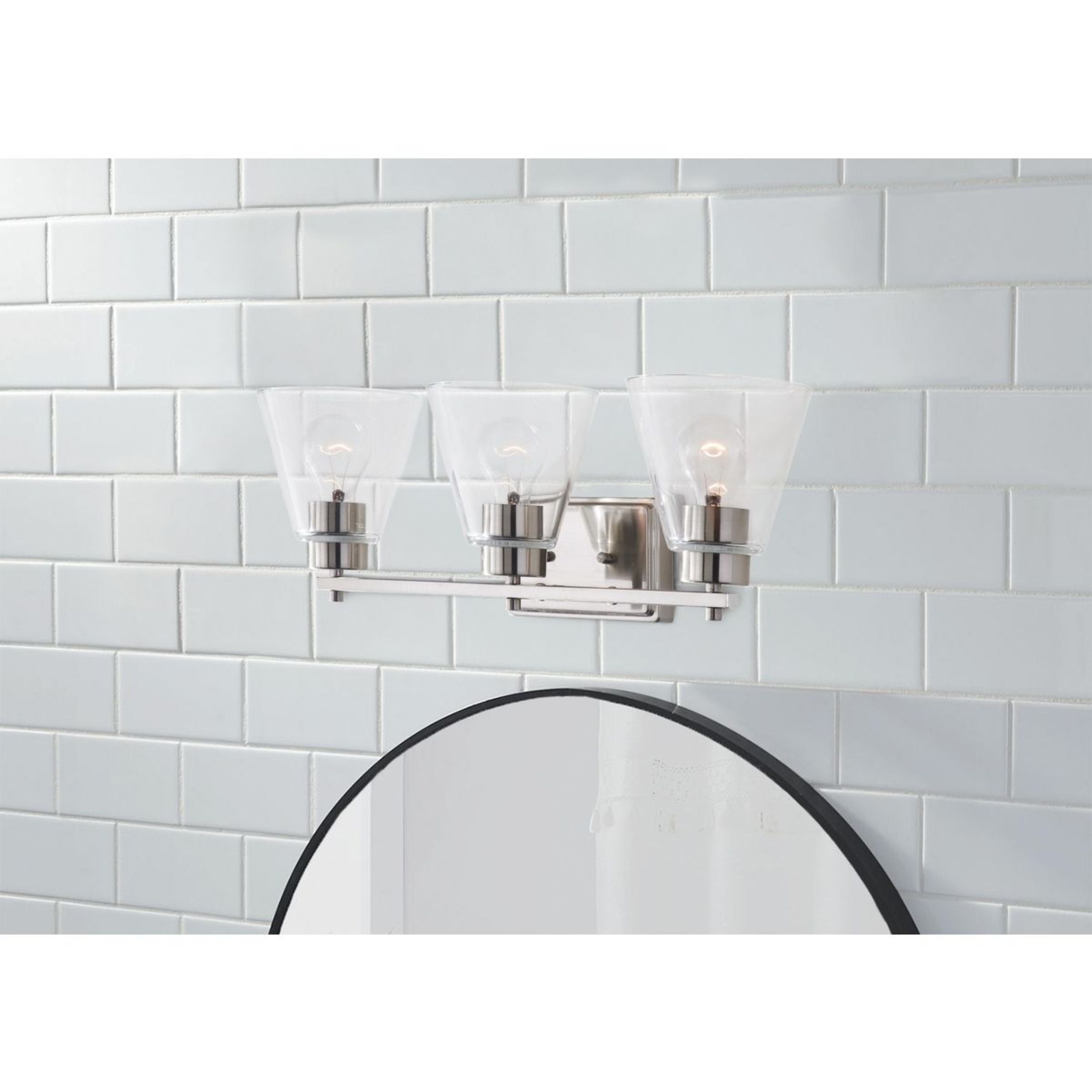 Better Homes and Gardens 22" Modern Dimmable 3-Light Vanity, Silver, Medium Base Bulb, Bathroom Light - Image 5