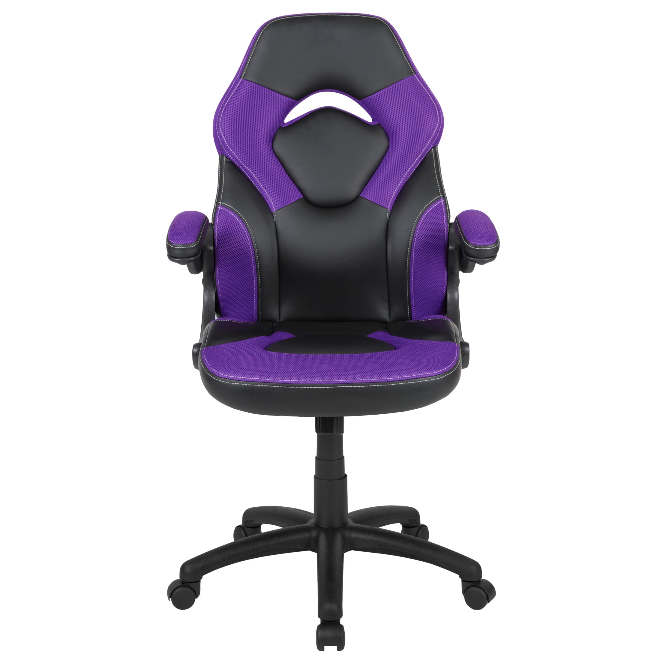 Flash Furniture X10 Gaming Chair, Racing Style Ergonomic Office Chair, Height Adjustable Swivel Computer Chair with Flip-Up Arms, Purple/Black LeatherSoft - Image 5