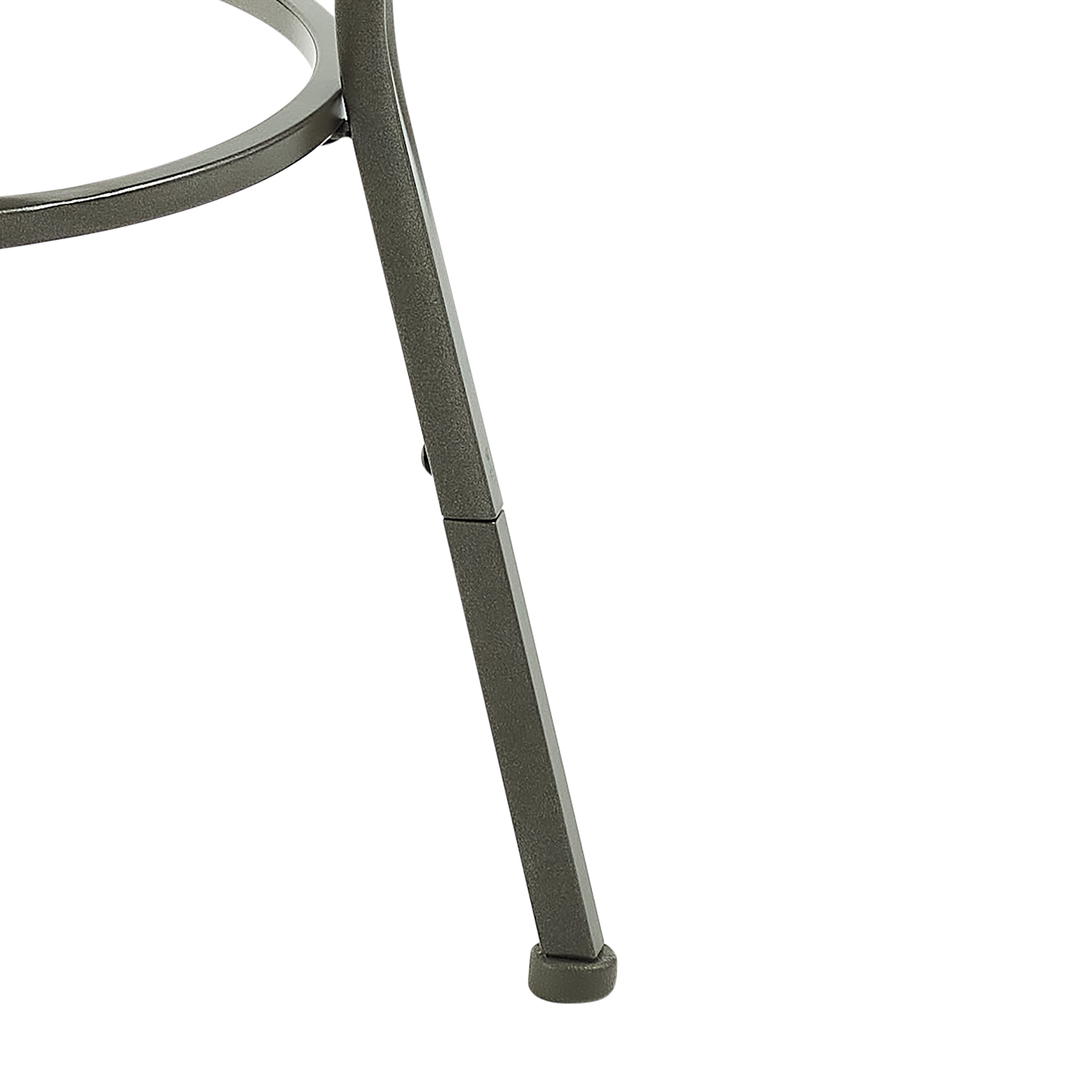 Linon Caston Adjustable Metal Swivel Bar Stool, Set of 3, Pewter - Image 9