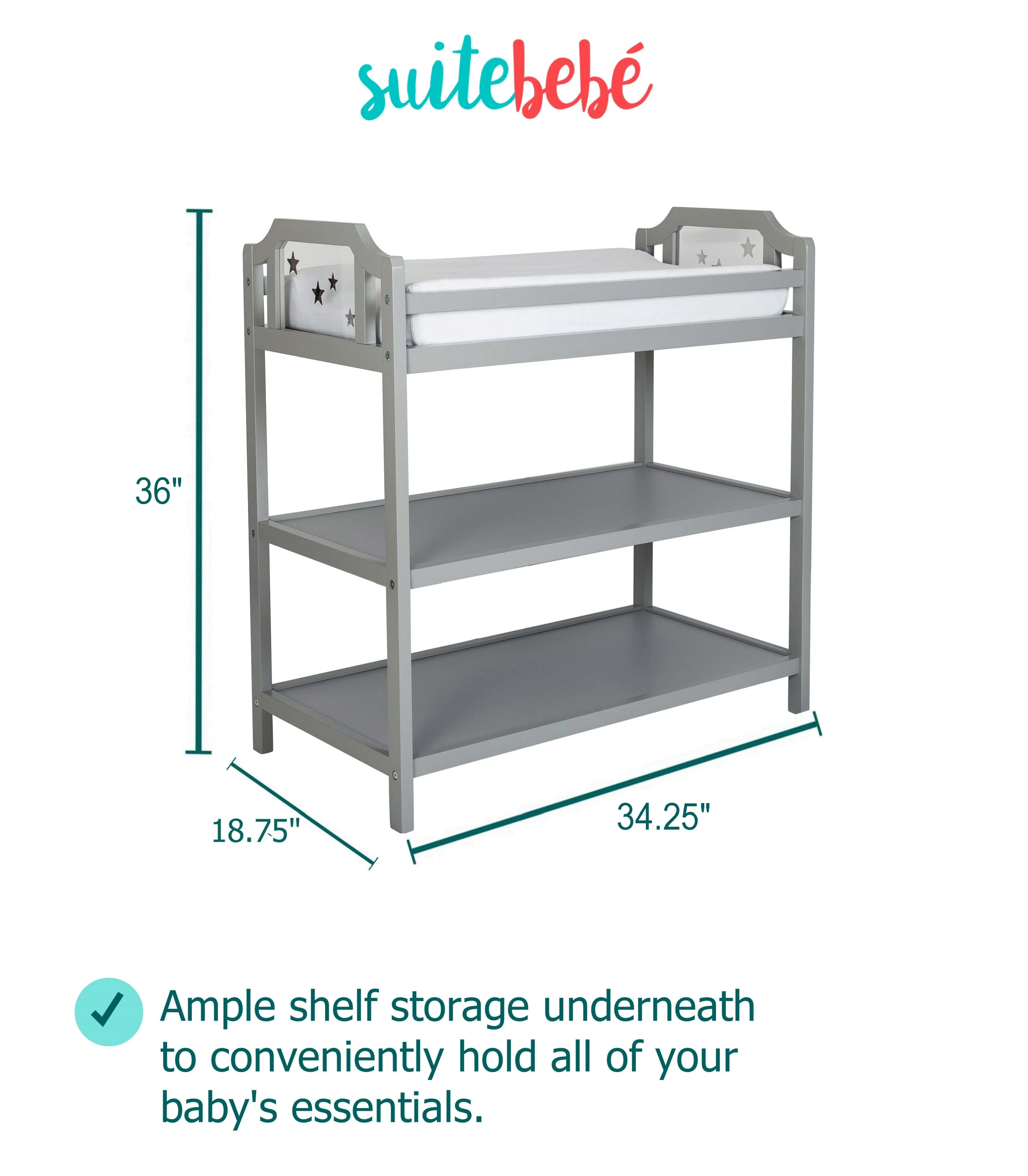 Suite Bebe Celeste Changing Table, Navy Blue Finish - Image 5