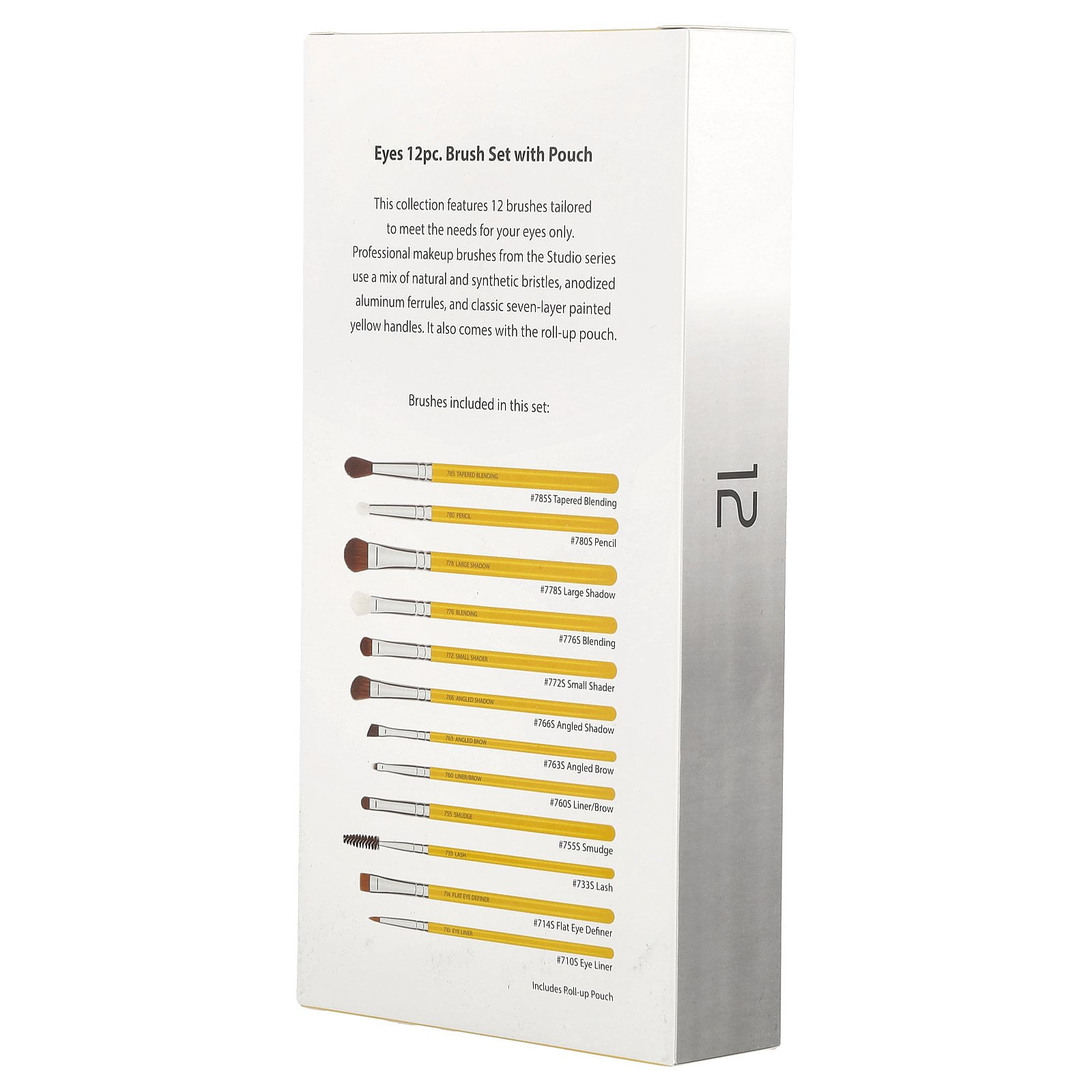 Bdellium Tools Studio Series, Eyes Brush Set and Pouch, 12 Pc Set - Image 6