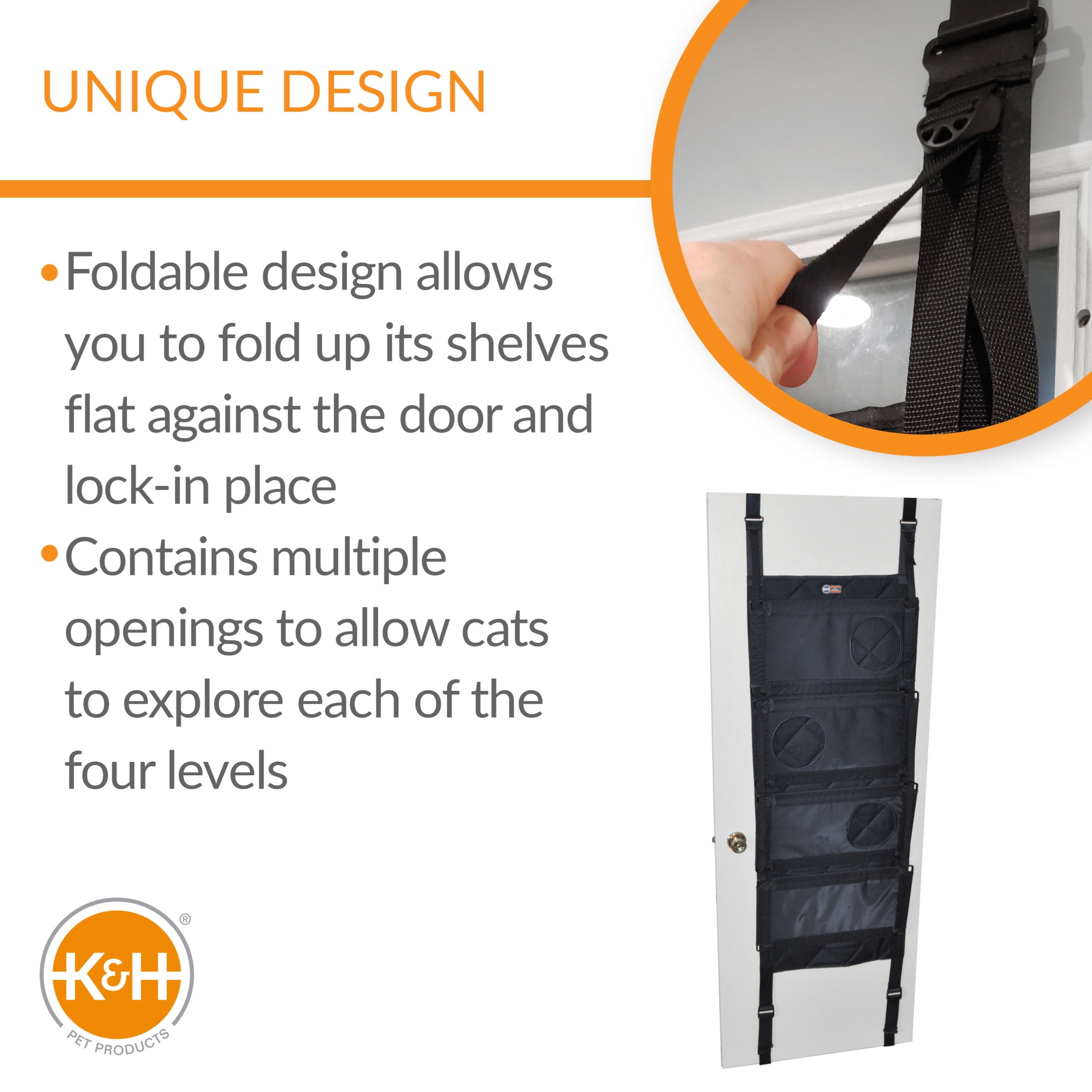 K&H Pet Products Hangin’ Cat Tree - 4 Story Gray 12 X 22 X 65 Inches - Image 4