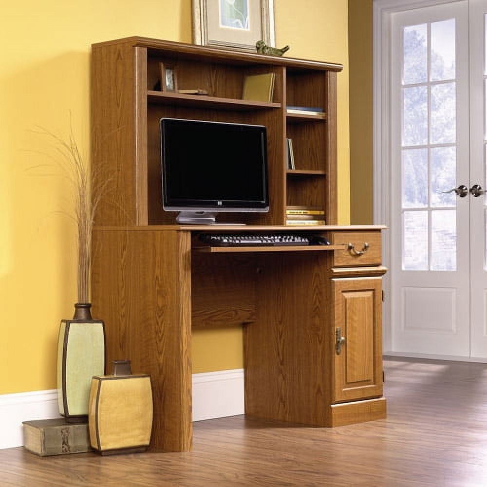 Sauder Orchard Hills Computer Desk with Hutch, Carolina Oak Finish - Image 5