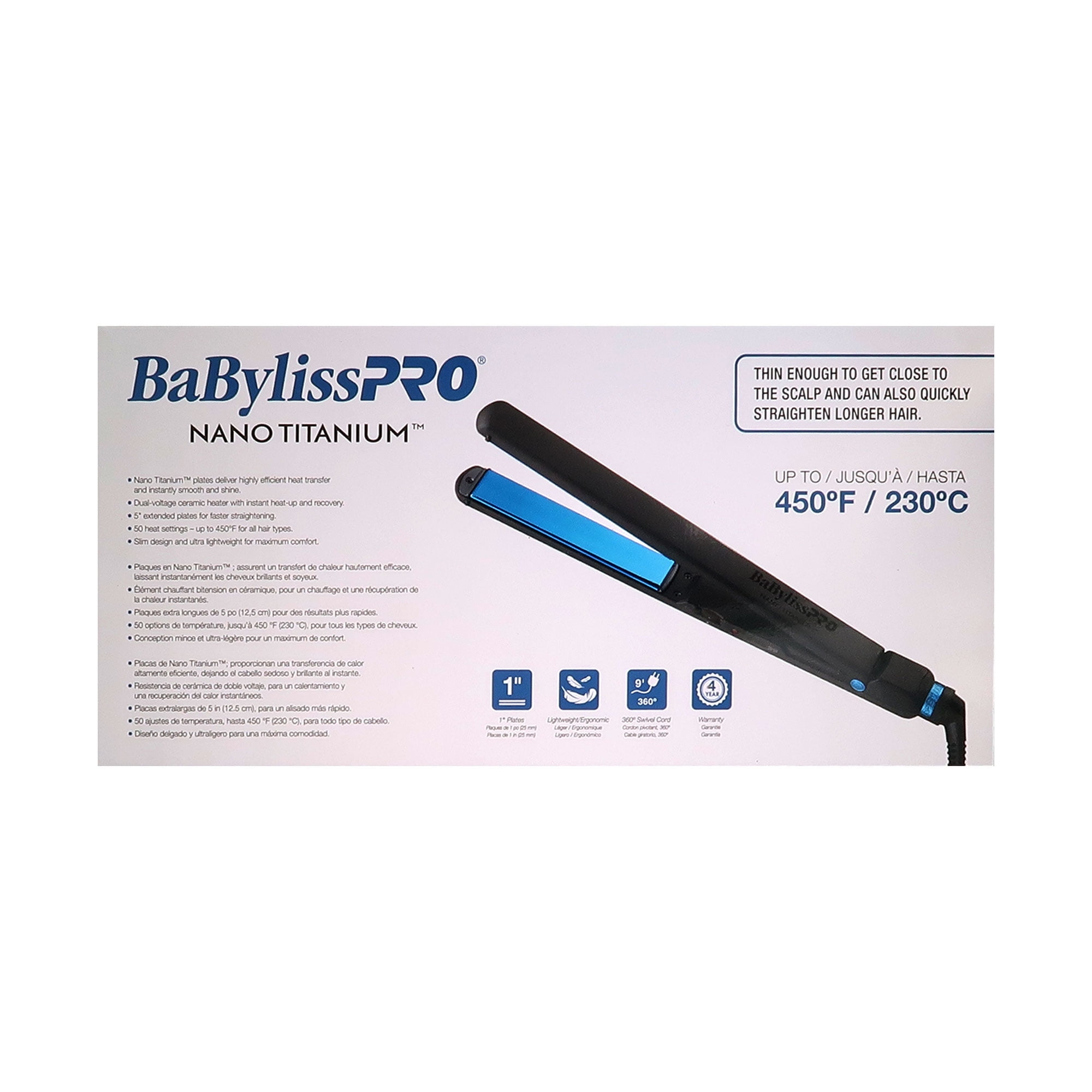BaBylissPRO Nano Titanium 1" Ultra-Thin Straightener - Image 4