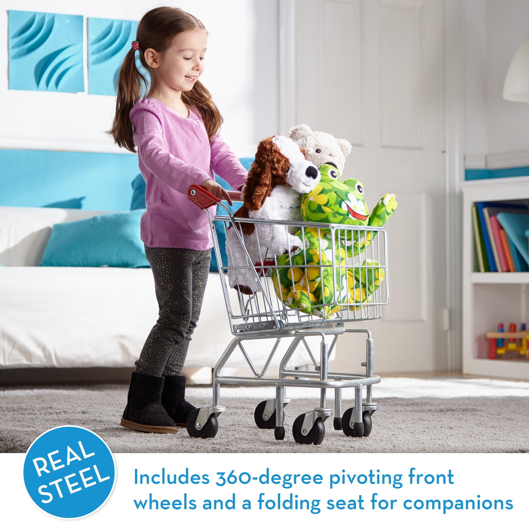 Melissa & Doug Toy Shopping Cart with Sturdy Metal Frame - Image 9