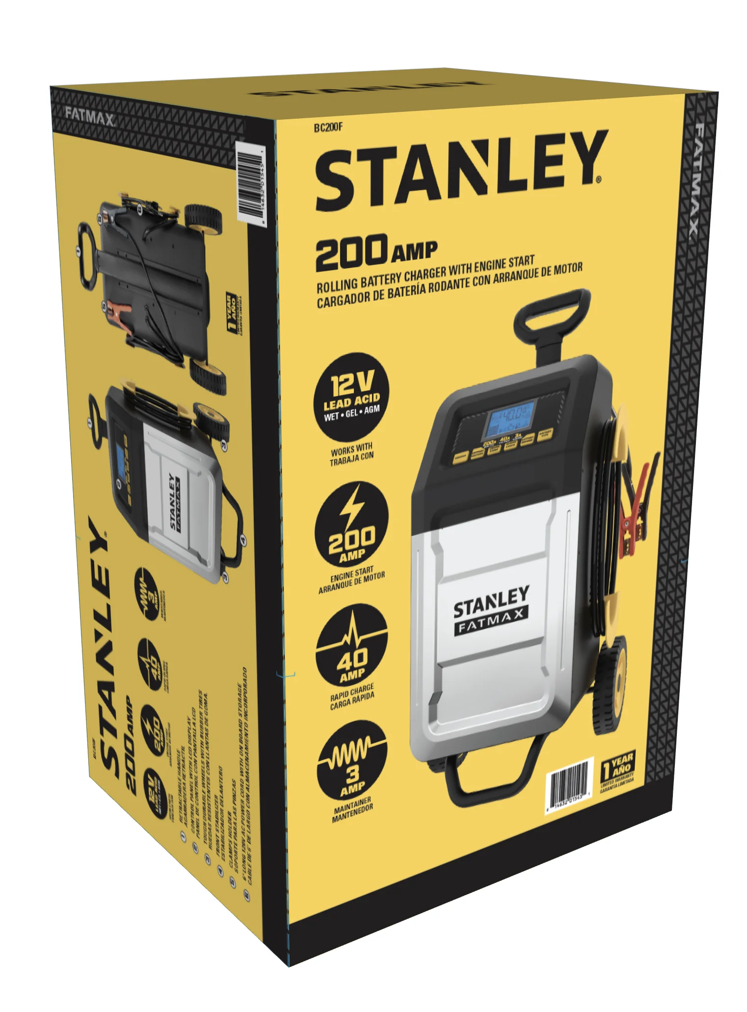Stanley FatMax BC200F 200 Amp Rolling Battery Charger, New - Image 7