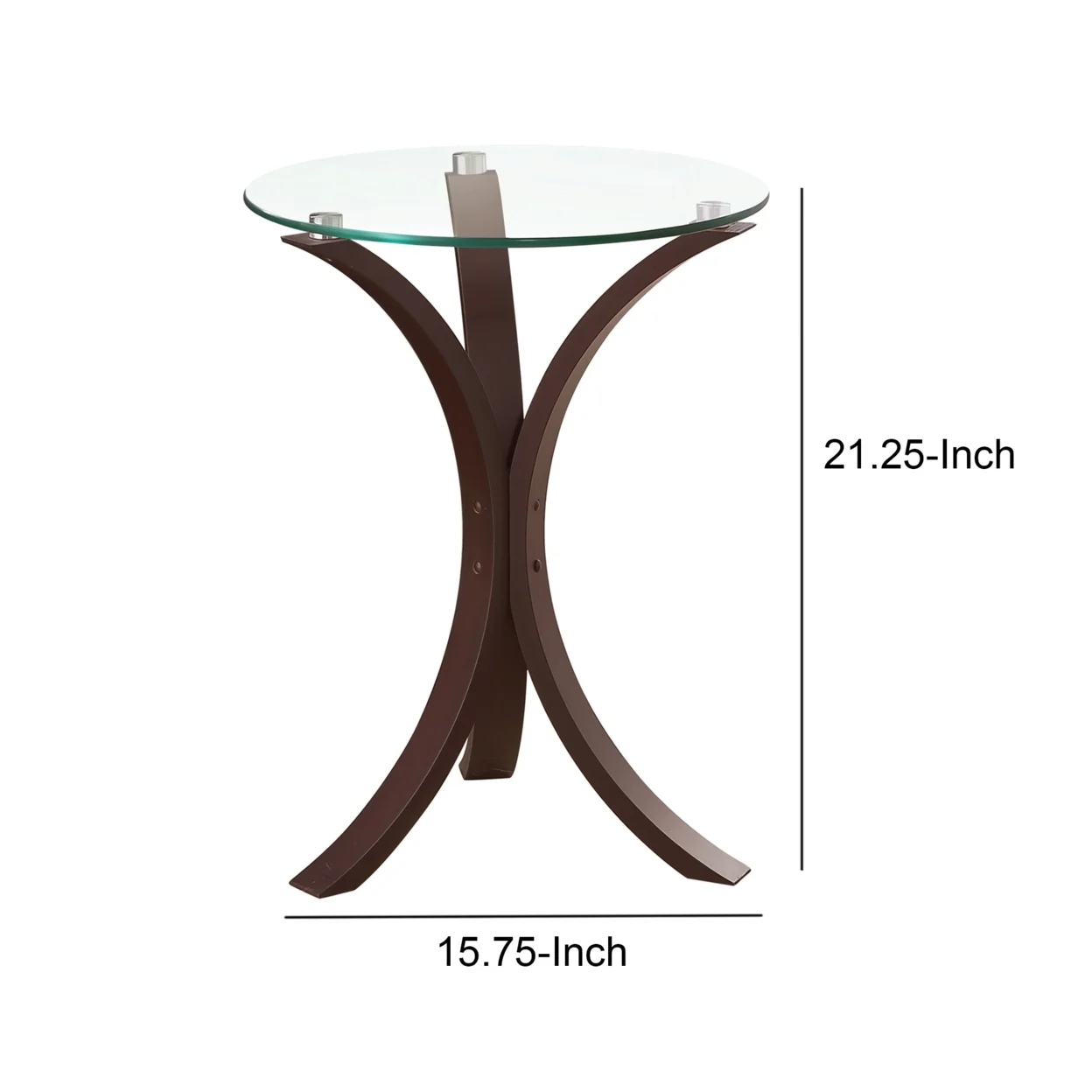 Coaster Company Contemporary Wood and Glass Round End Table, Cappuccino - Image 3