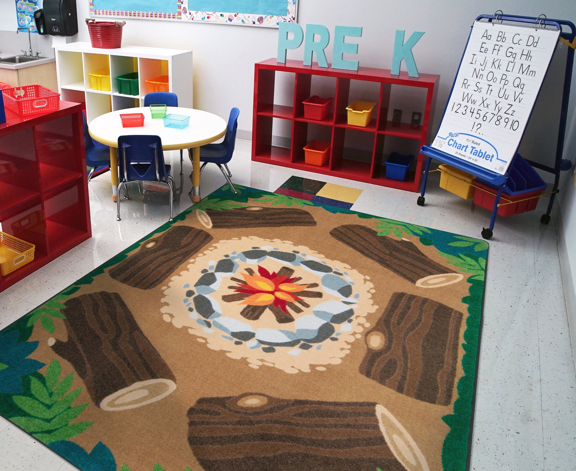 Joy Carpets Kid Essentials Campfire Fun 5'4" x 7'8" Indoor Area Rug in Color Multi - Image 4