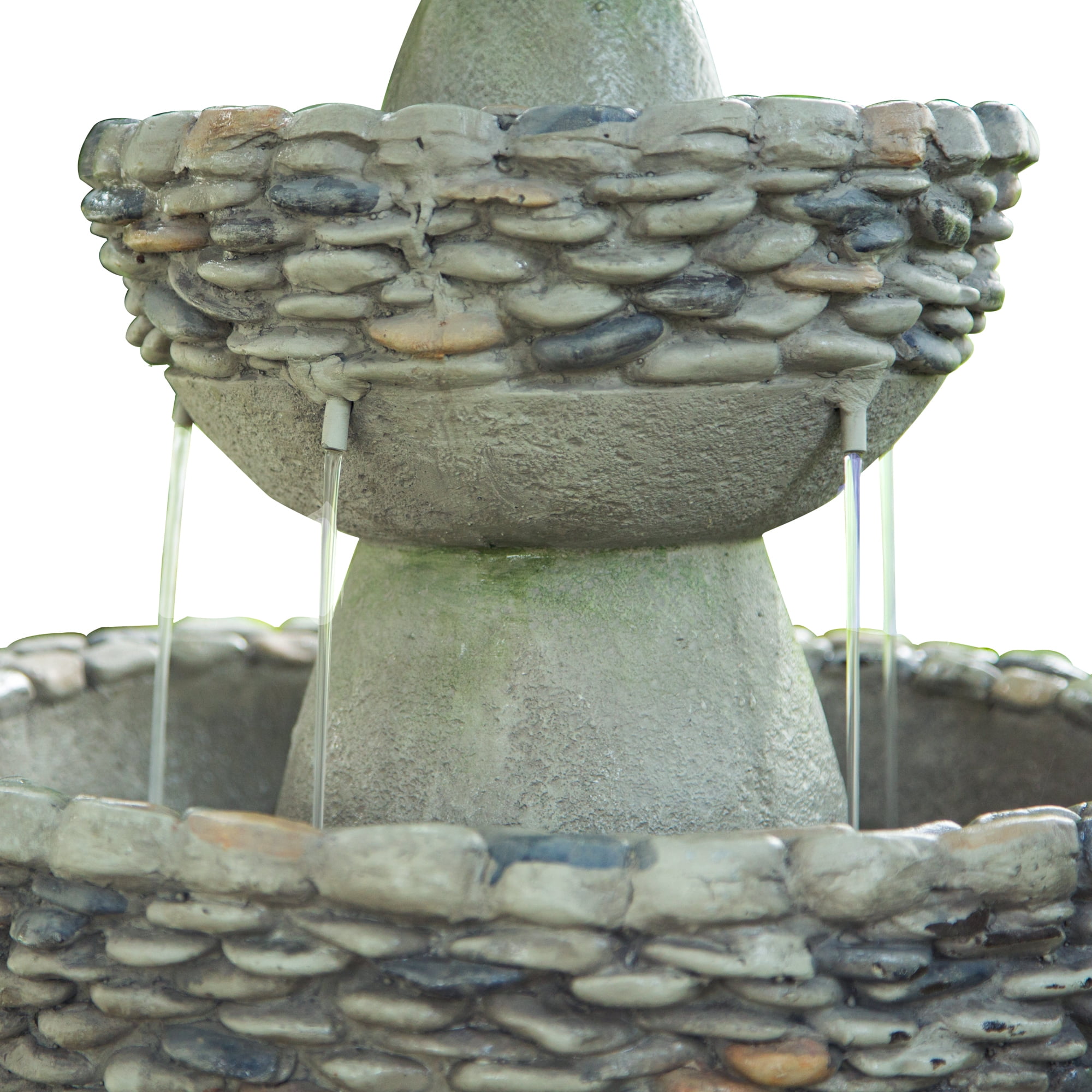 Teamson Home 3-Tier Zen Pedestal Outdoor Water Fountain with Pump - Image 2