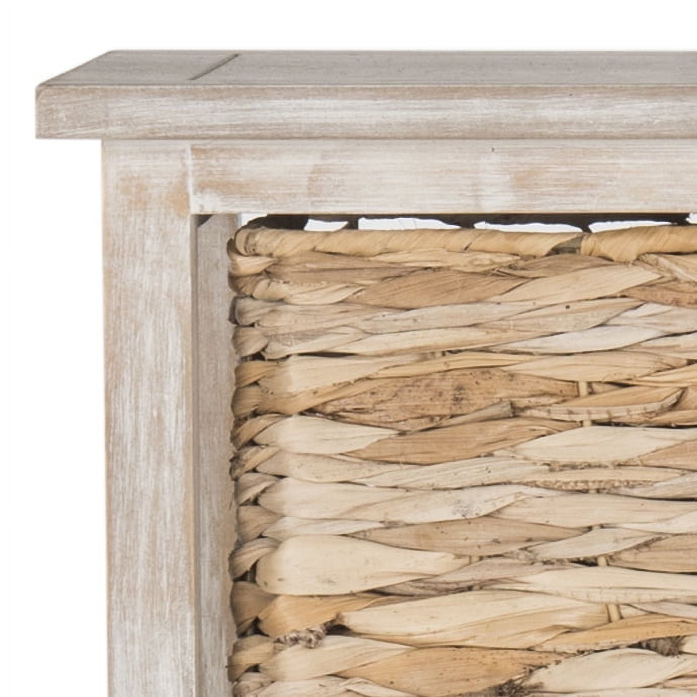 SAFAVIEH Vedette Country Nautical 5 Wicker Basket Storage Tower, Vintage White - Image 4