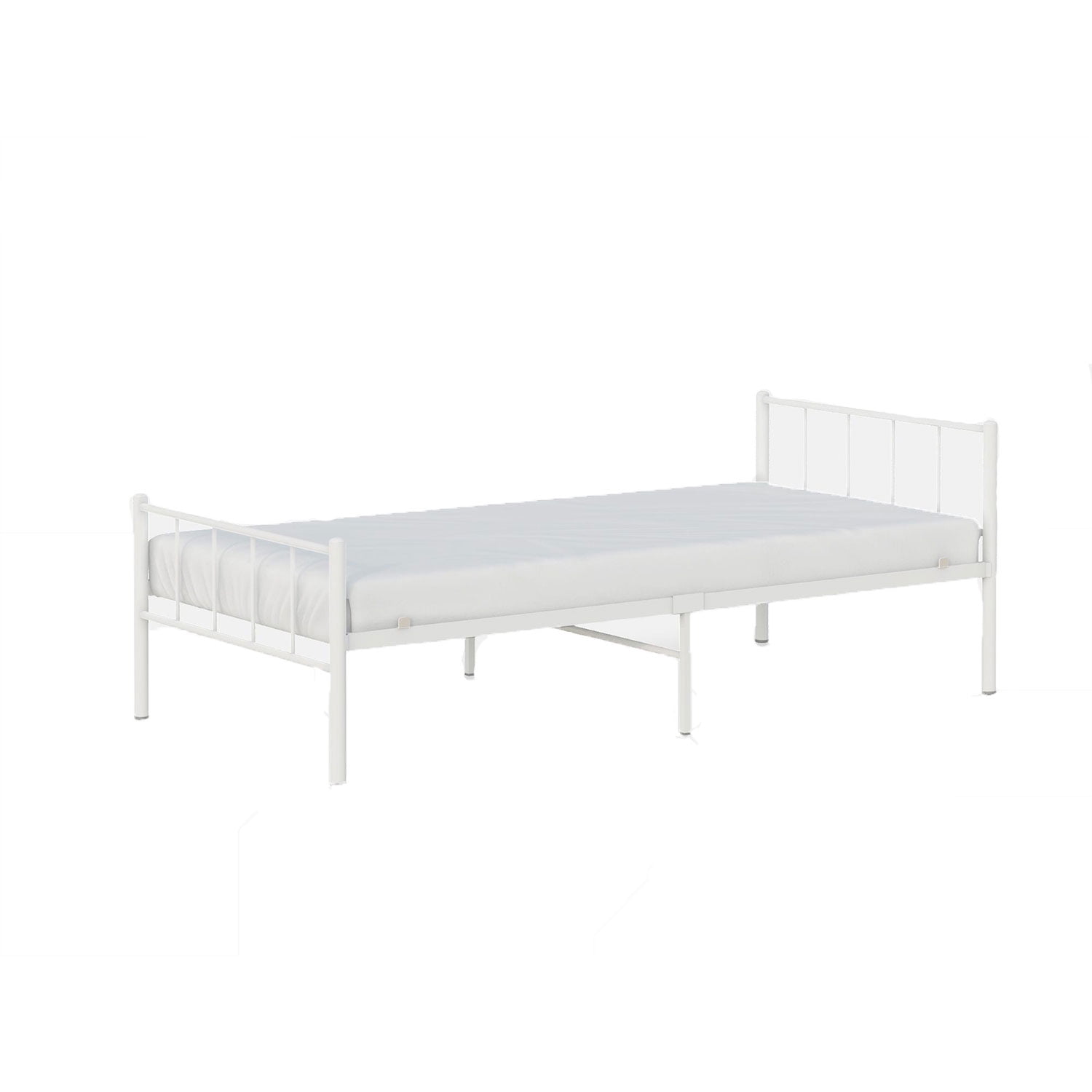 BK Furniture Austin Steel Twin Furniture Bedroom Kid Bed Frame, White - Image 3