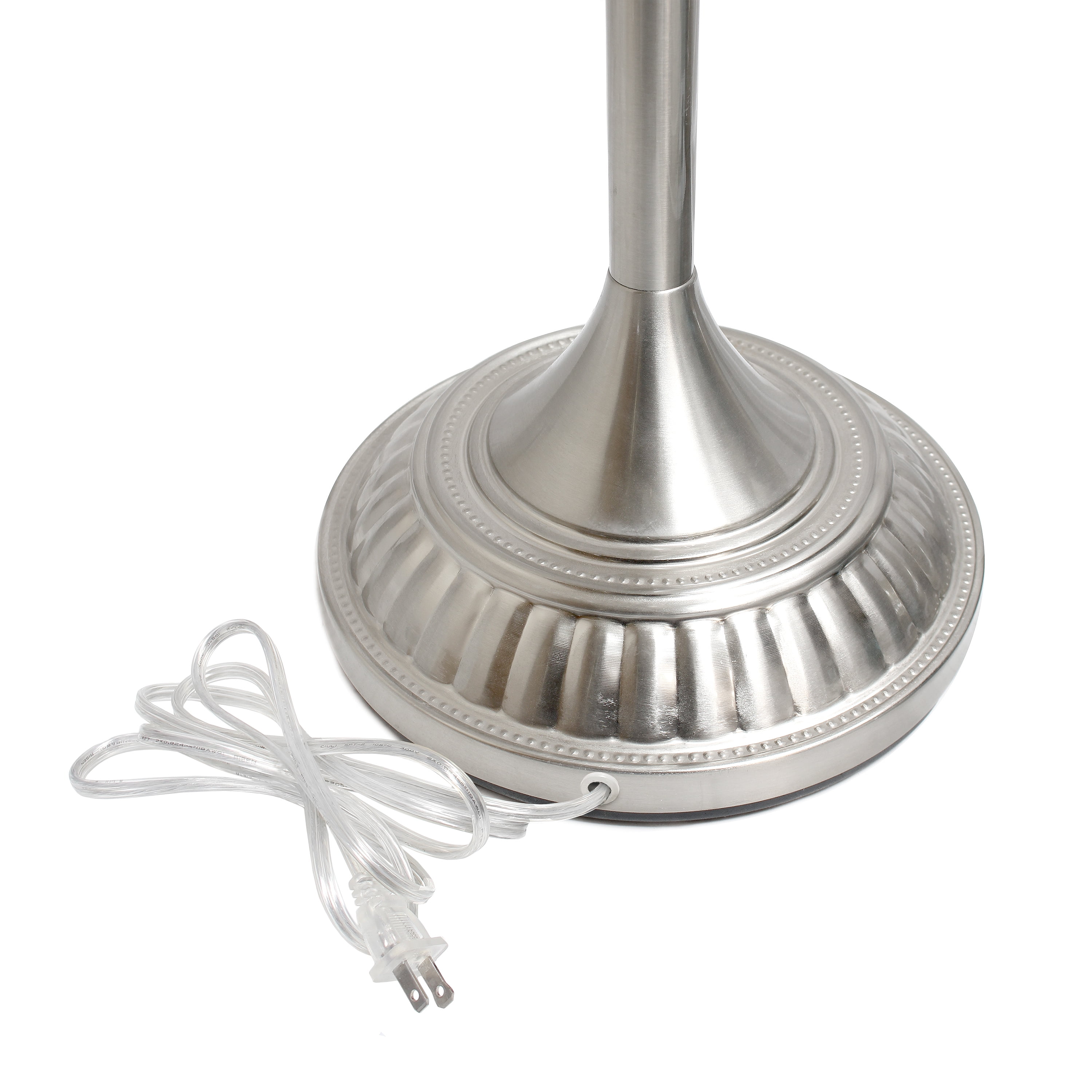 Lalia Home 71" Classic 1-Light Torchiere Floor Lamp with Marbleized Glass Shade, Brushed Nickel - Image 2