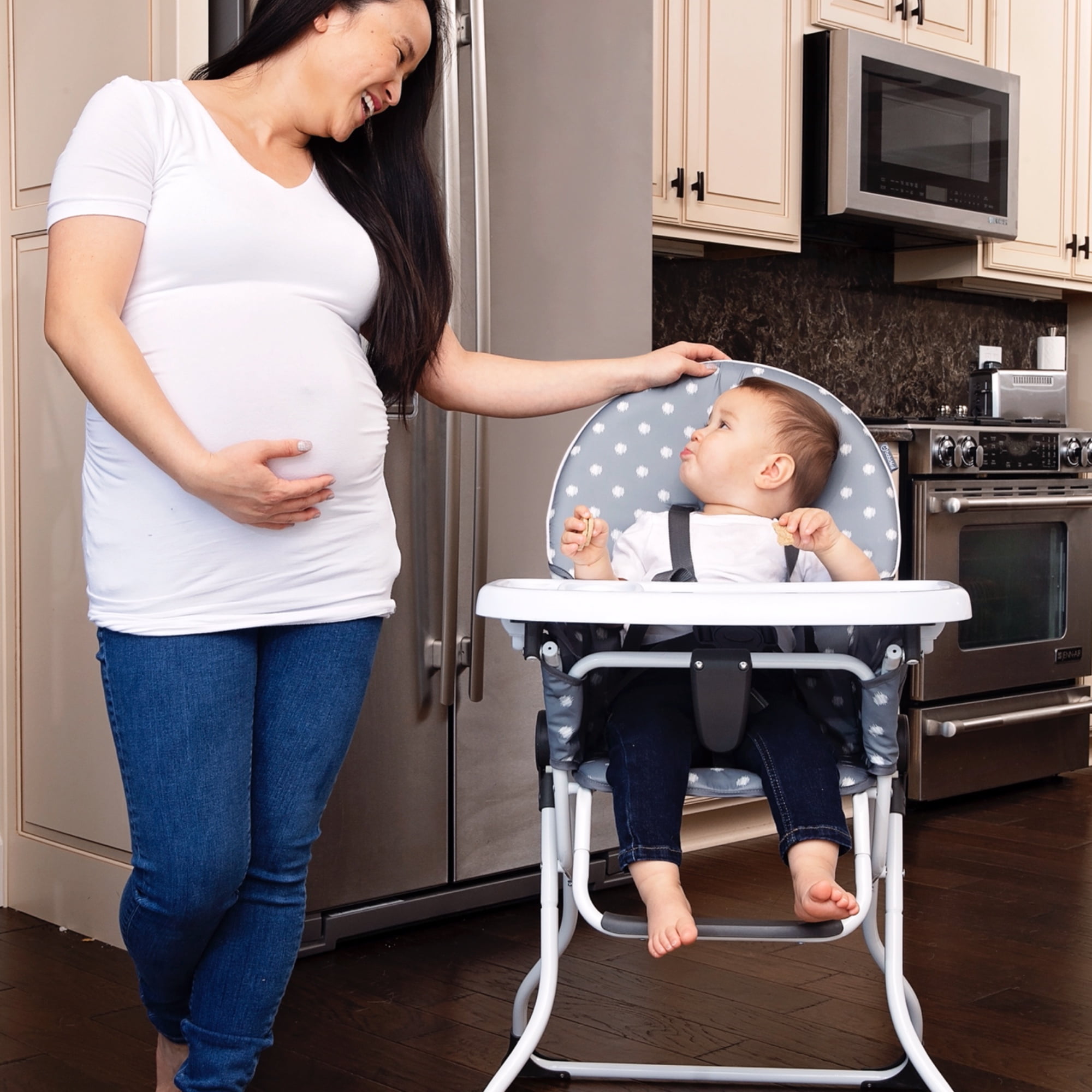 Babideal Dinah Portable Highchair, Gray Dot, Toddler - Image 7