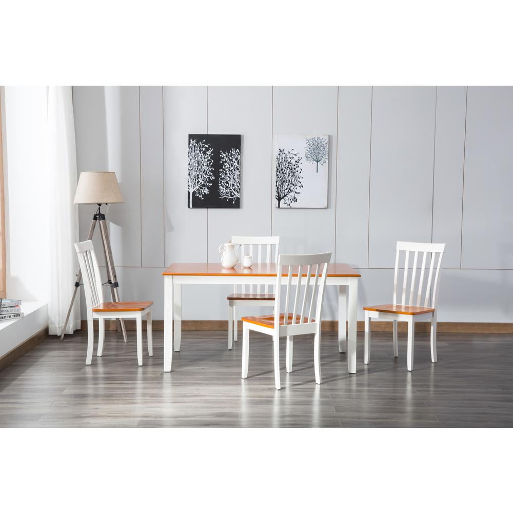 Boraam Bloomington 5-Piece Dining Room Set - Cream/Honey Oak Finish - Image 8