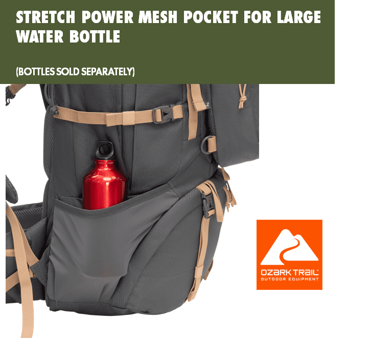 Ozark Trail 60L Hiking Backpack with Durable Fabric and Multiple Pock,Age group:Adult - Image 18